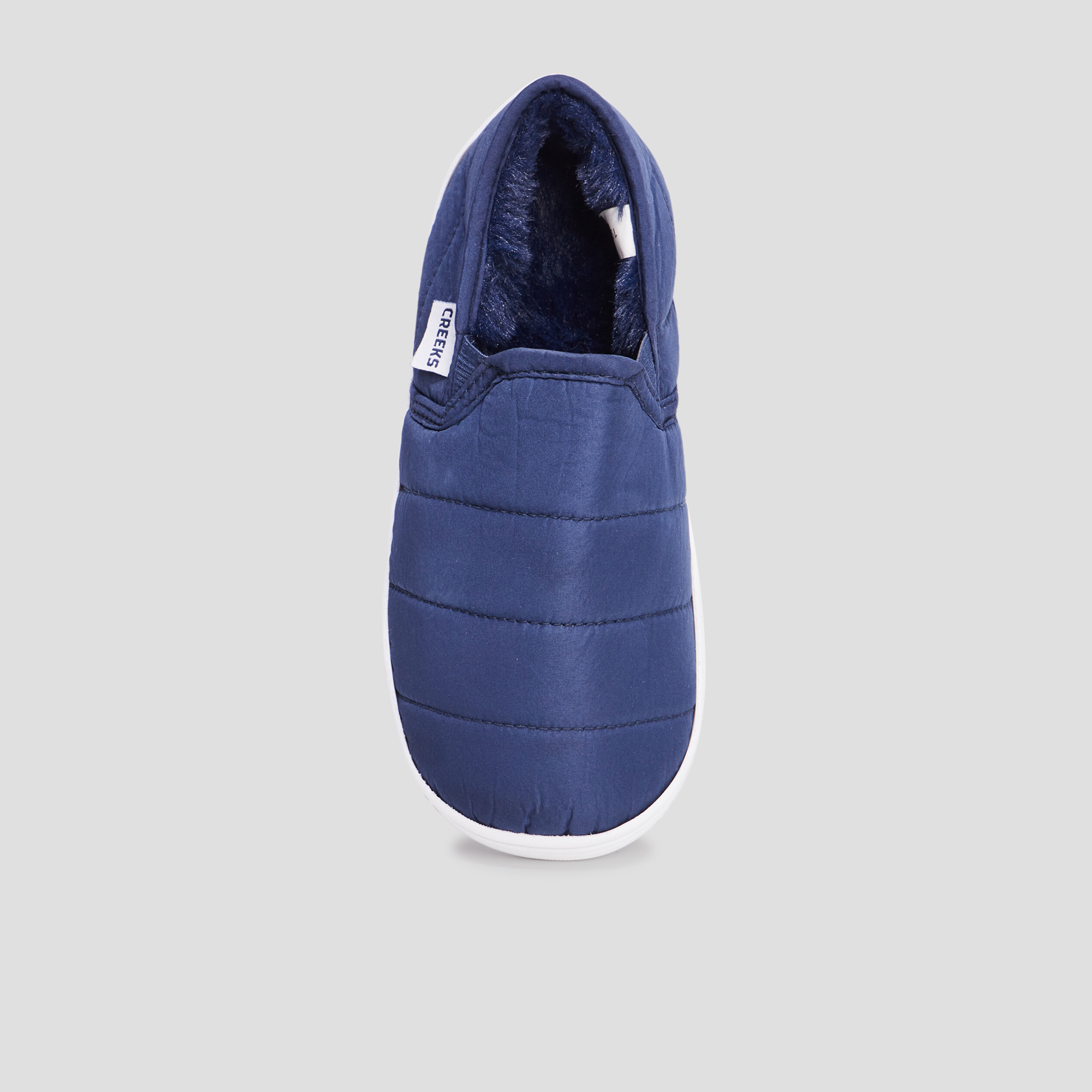 Chaussons doublure fausse fourrure bleu gar&ccedil;on