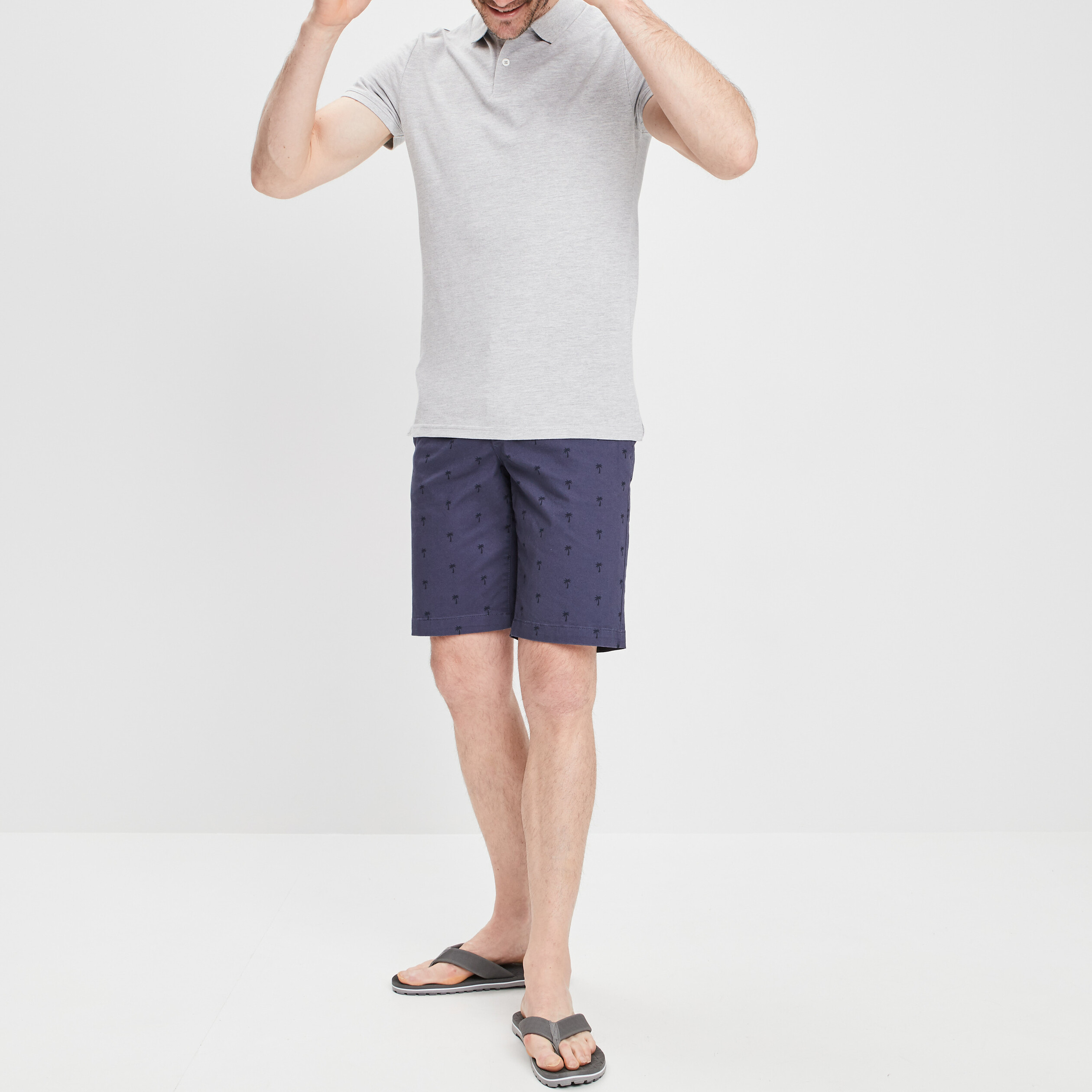 polo en coton manches courtes gris clair homme Polo en coton manches courtes gris clair homme