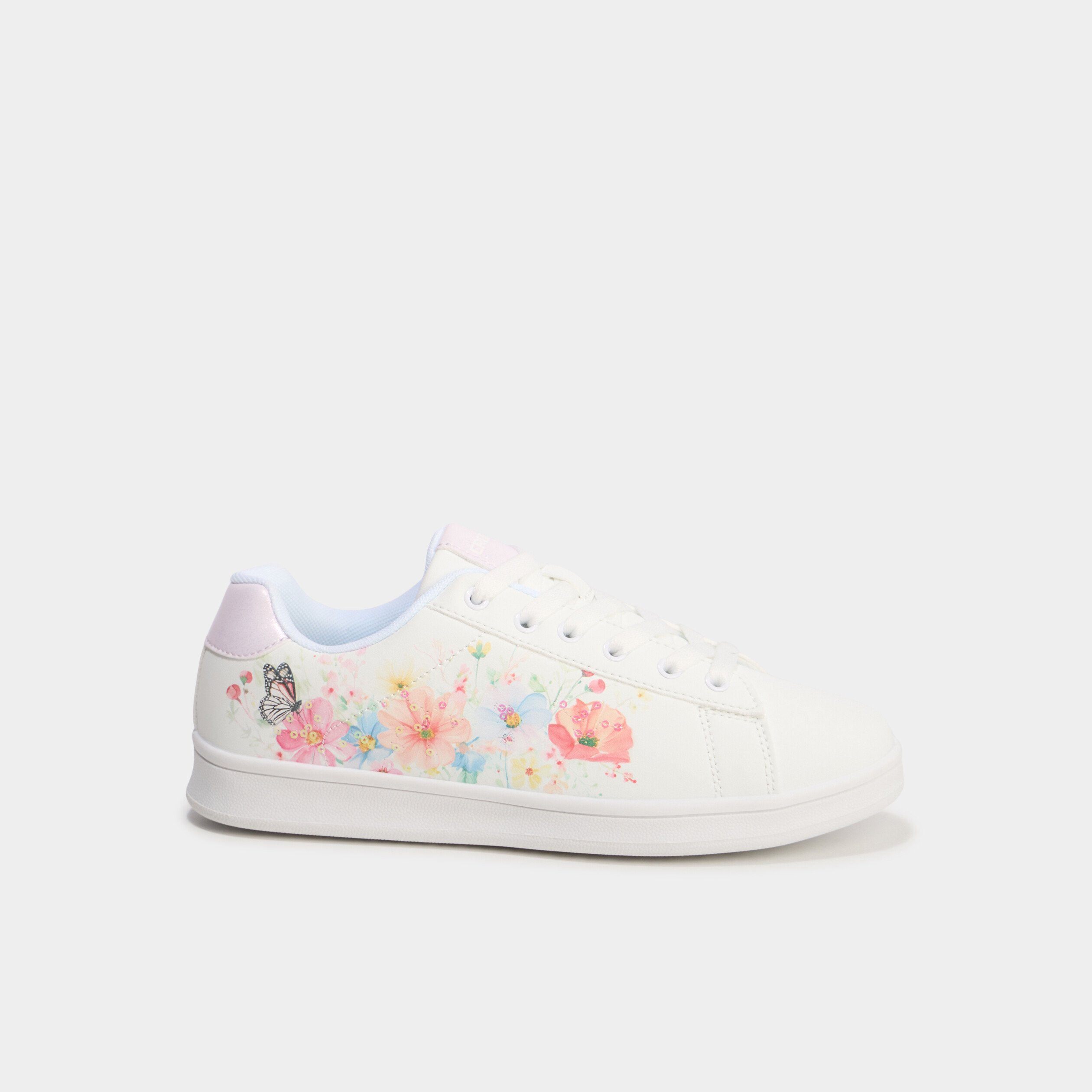 tennis basses a lacets et sequins blanc fille Tennis basses à lacets et sequins blanc fille