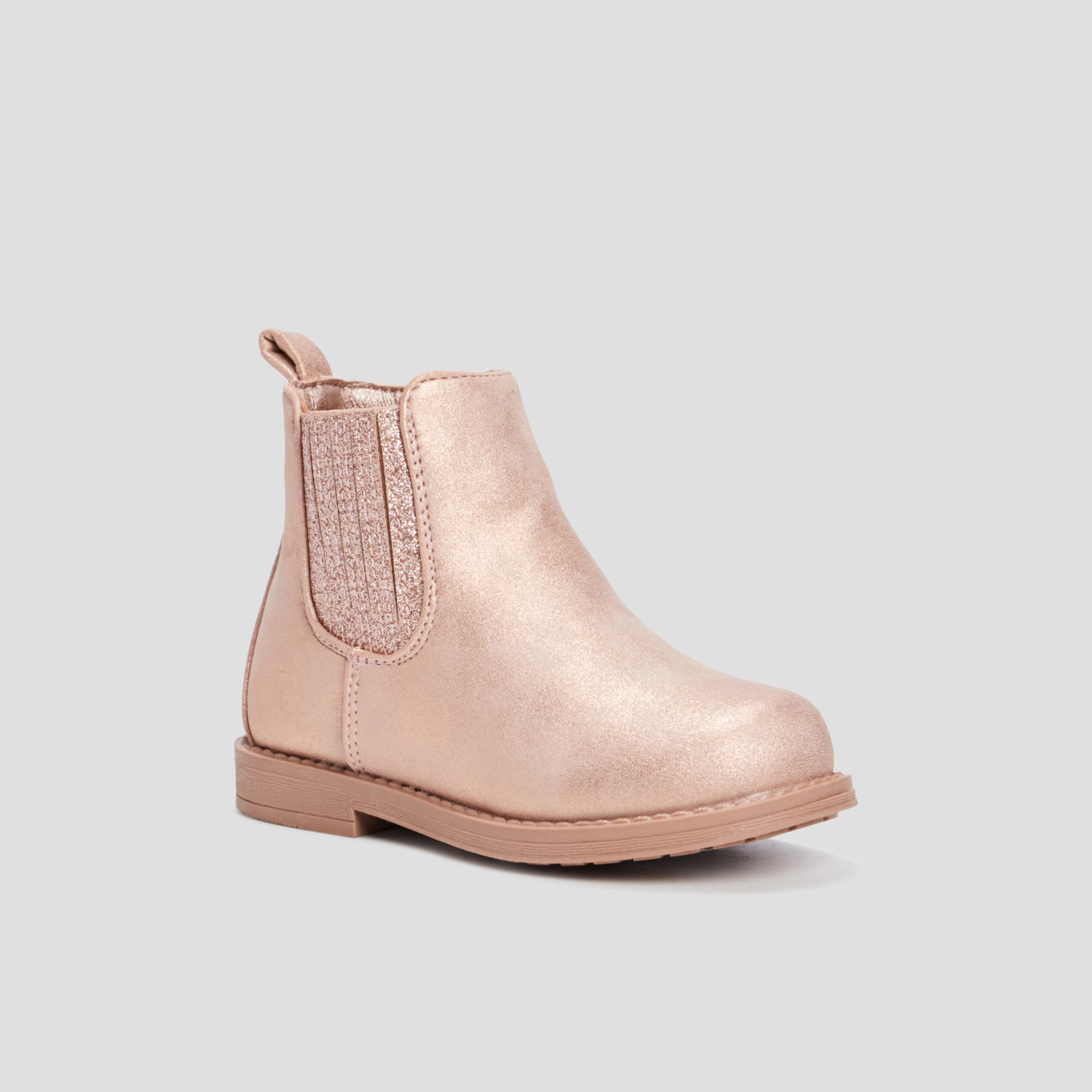 Bottines chelsea zippées rose bébé fille