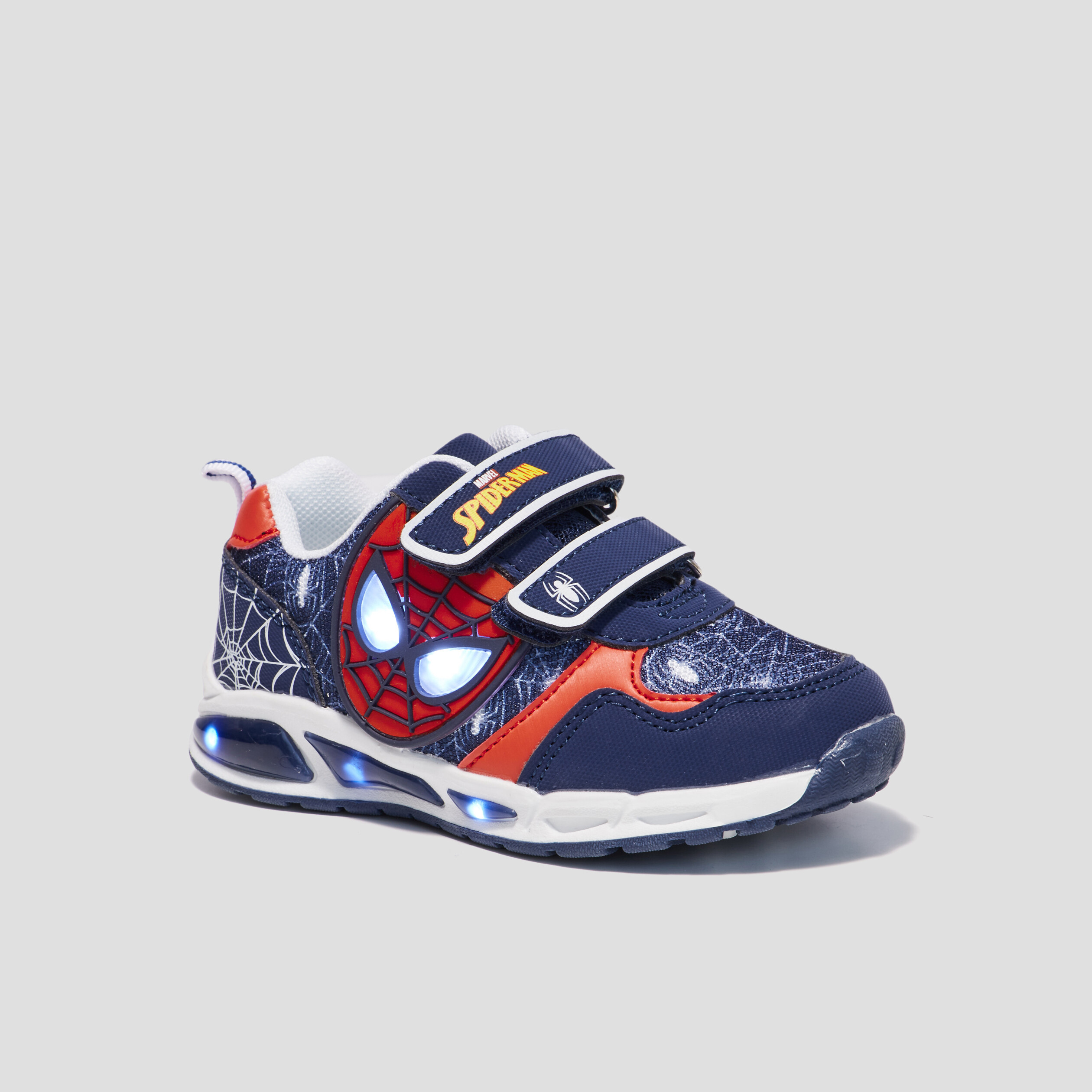 Baskets running lumineuses Spider Man bleu marine garcon La Halle