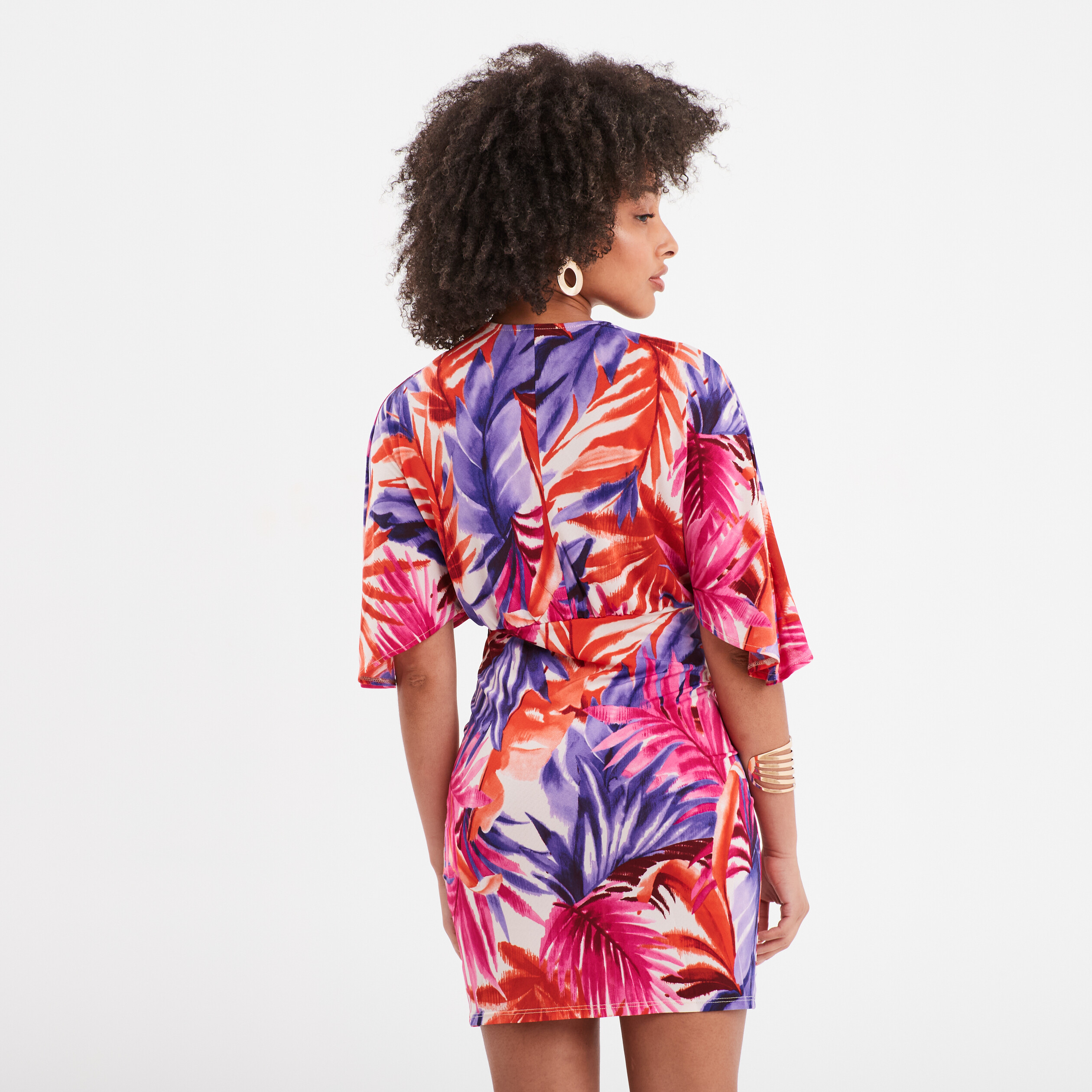 Robe ajustée noeud avec boucle Mosquitos rose fushia femme