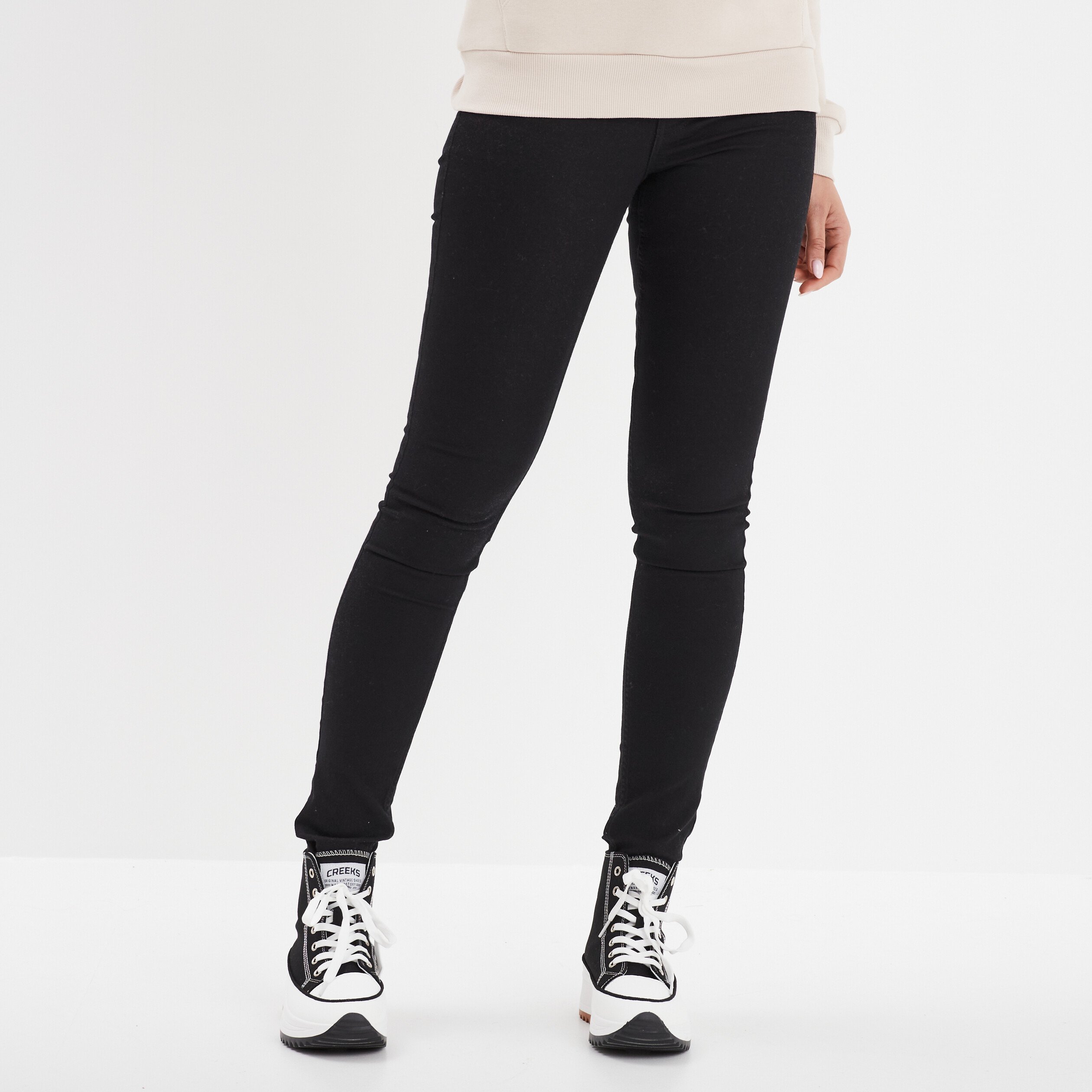 pantalon slim taille standard noir femme Pantalon slim taille standard noir femme