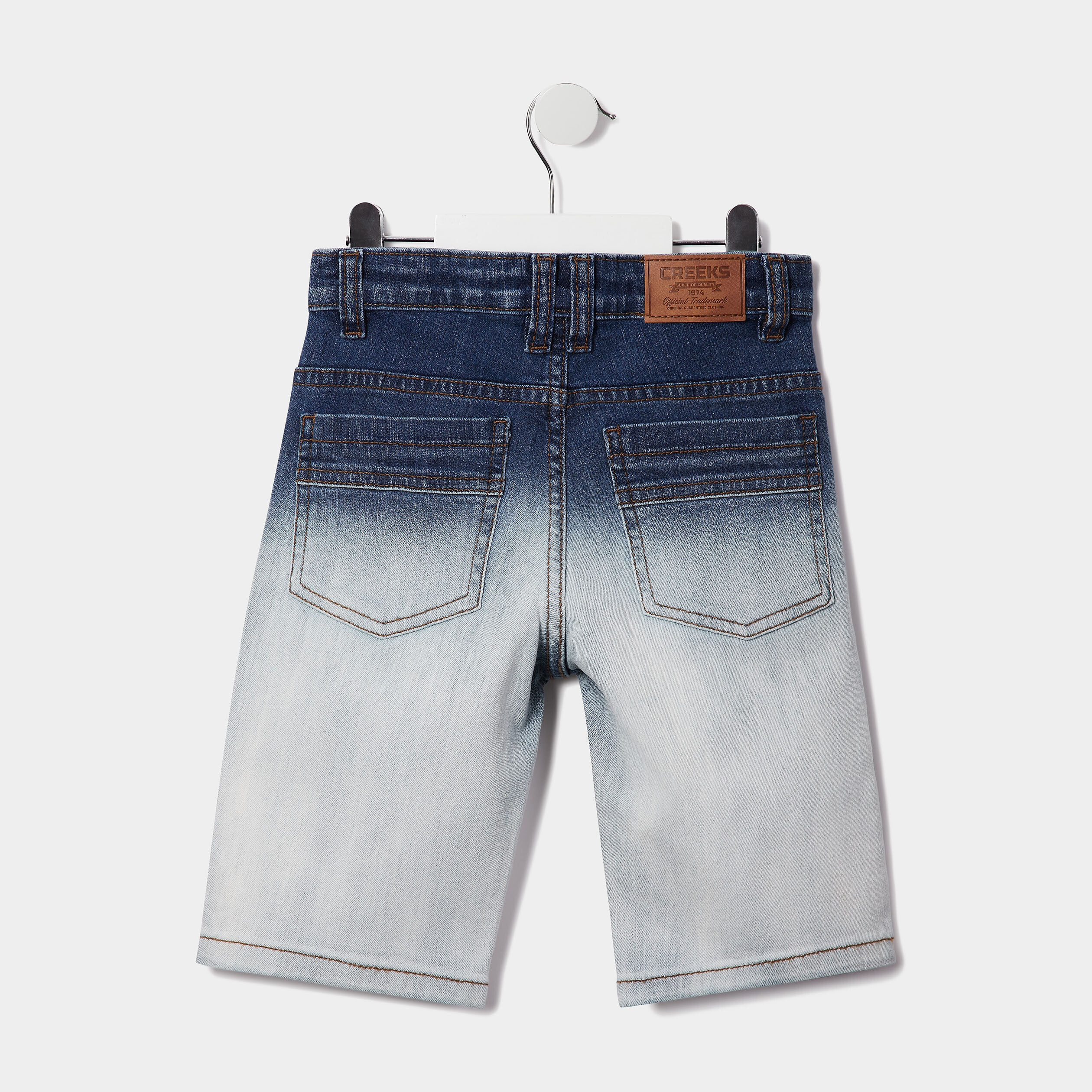 bermuda droit en jean creeks denim double stone garcon Bermuda droit en jean Creeks denim double stone garçon