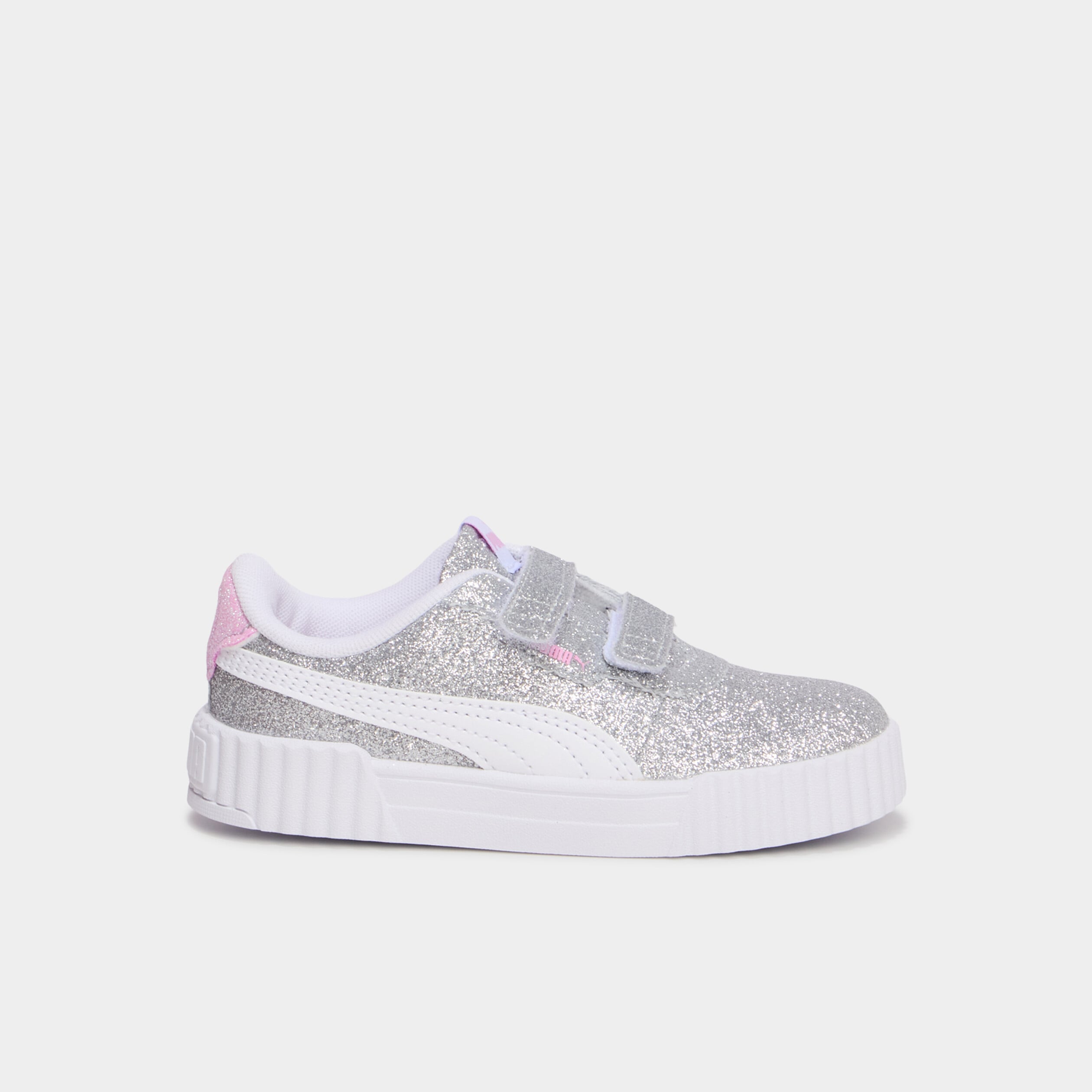 Baskets &agrave; scratchs et paillettes Puma gris argent fille