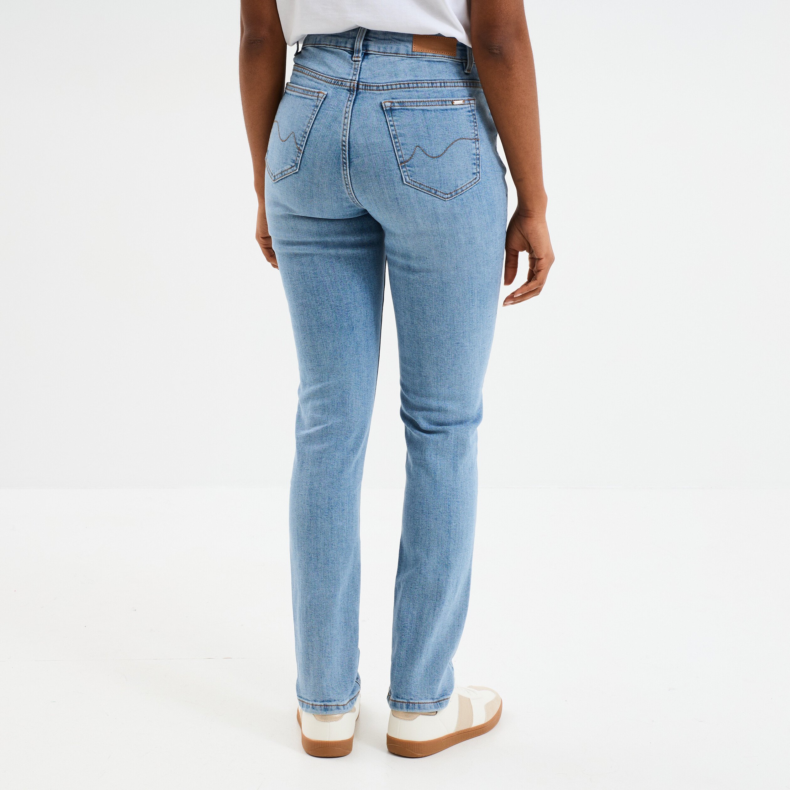 jeans slim taille haute denim double stone femme Jeans slim taille haute denim double stone femme