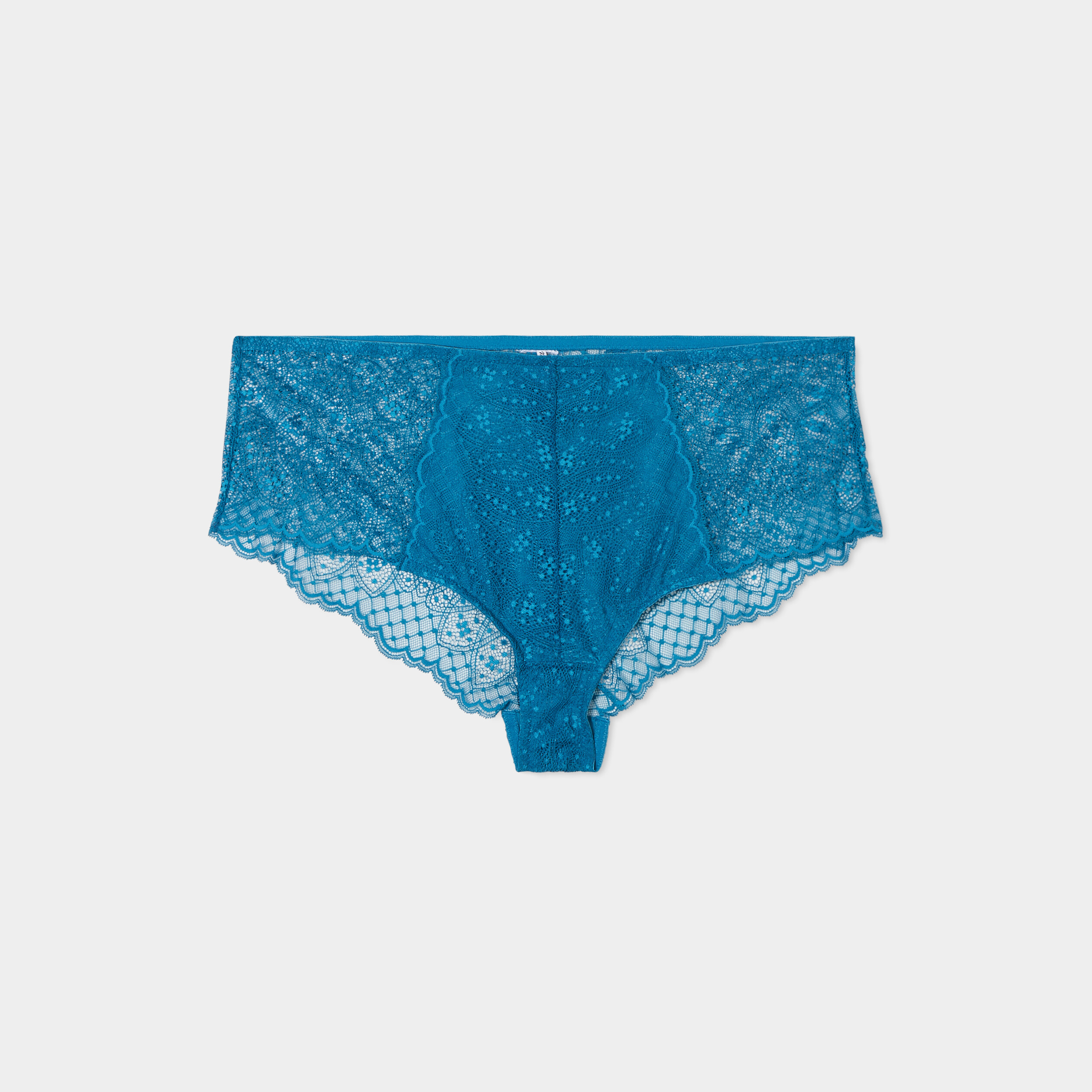 shorty en dentelle izzie bleu canard femmegt Shorty en dentelle Izzie bleu canard femme grande taille