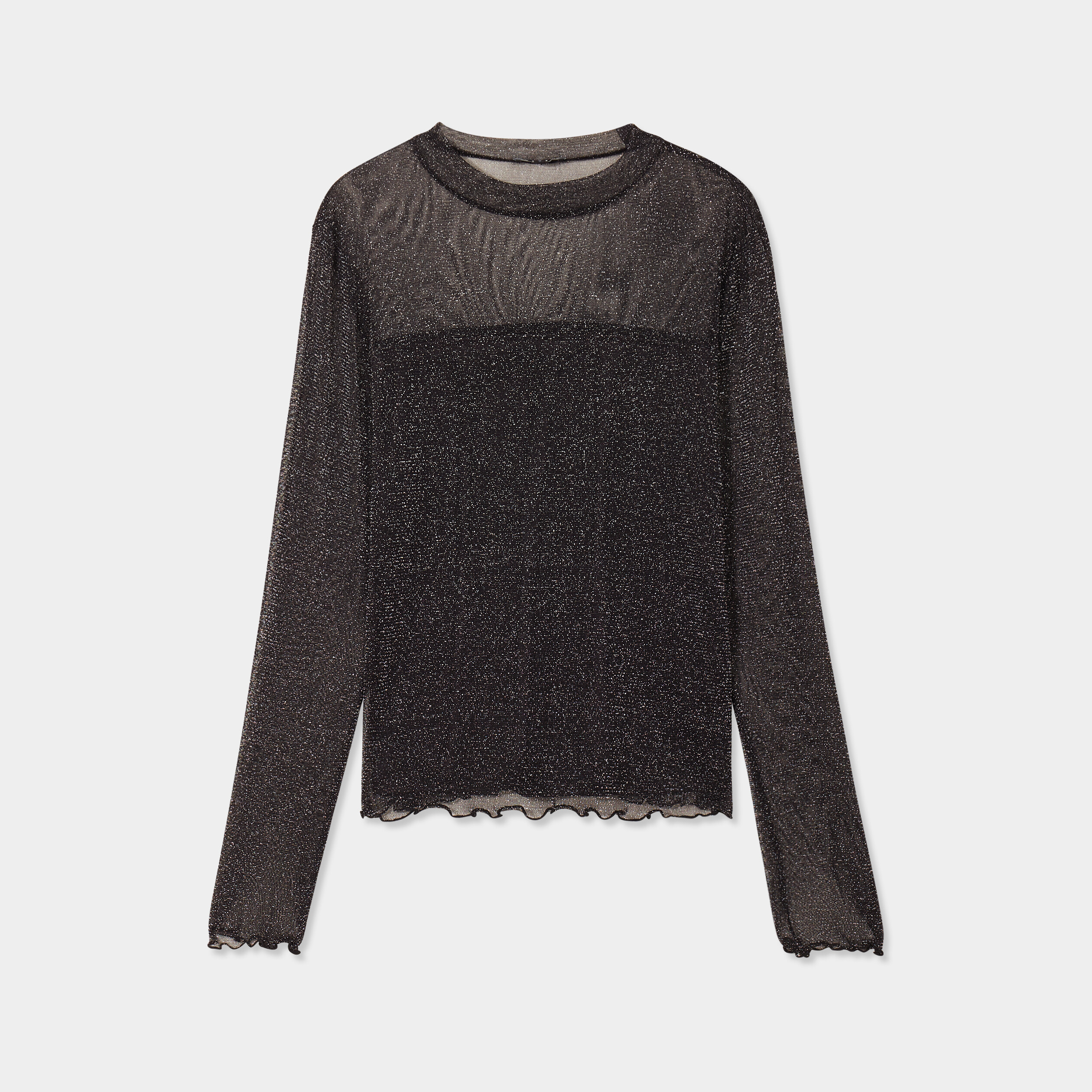 Haut Femme Love Squared Noir Transparent à Manches Longues - Taille S - Occasion Très Bon état