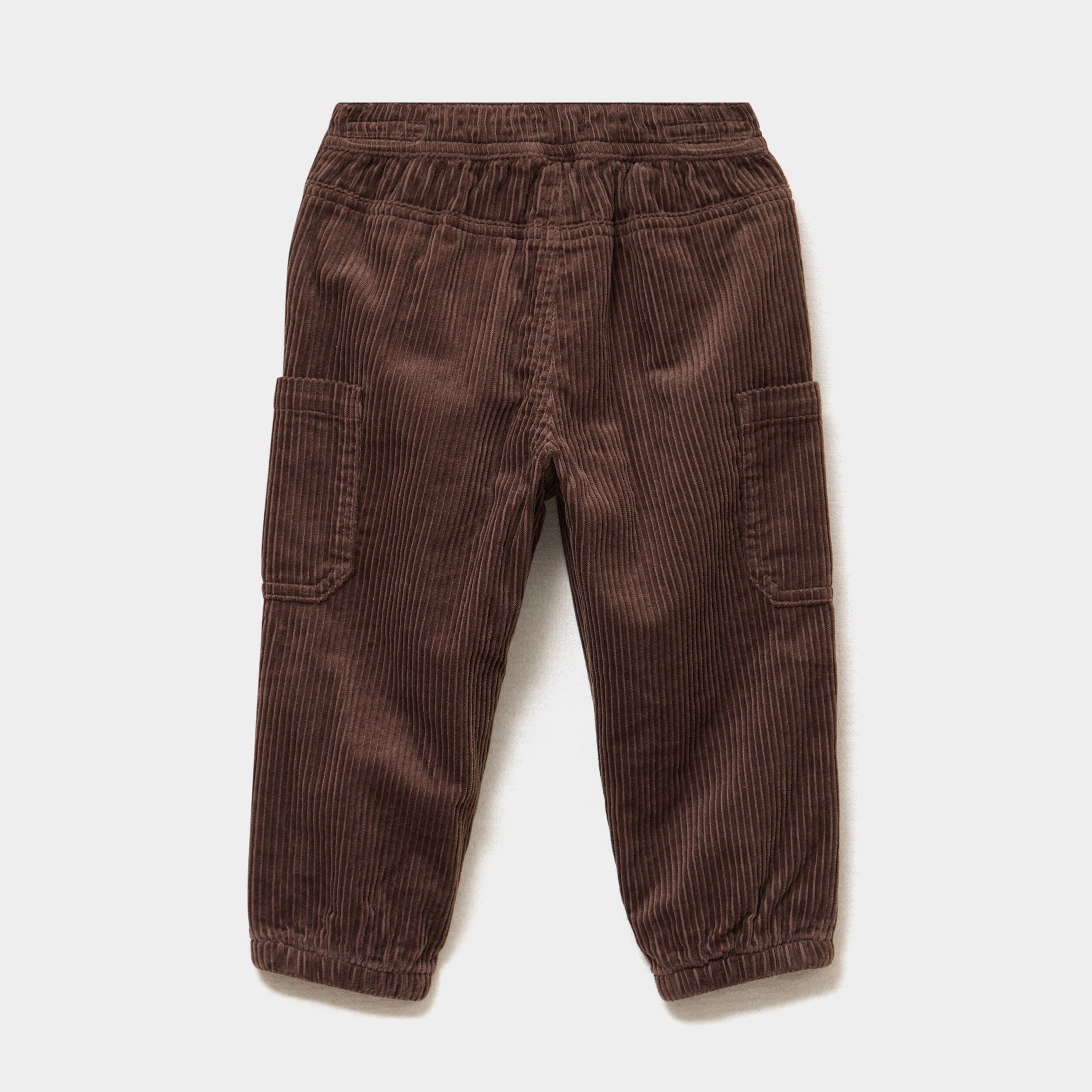 Pantalon cargo effet velours c&ocirc;tel&eacute; marron fonc&eacute; b&eacute;b&eacute; gar&ccedil;on