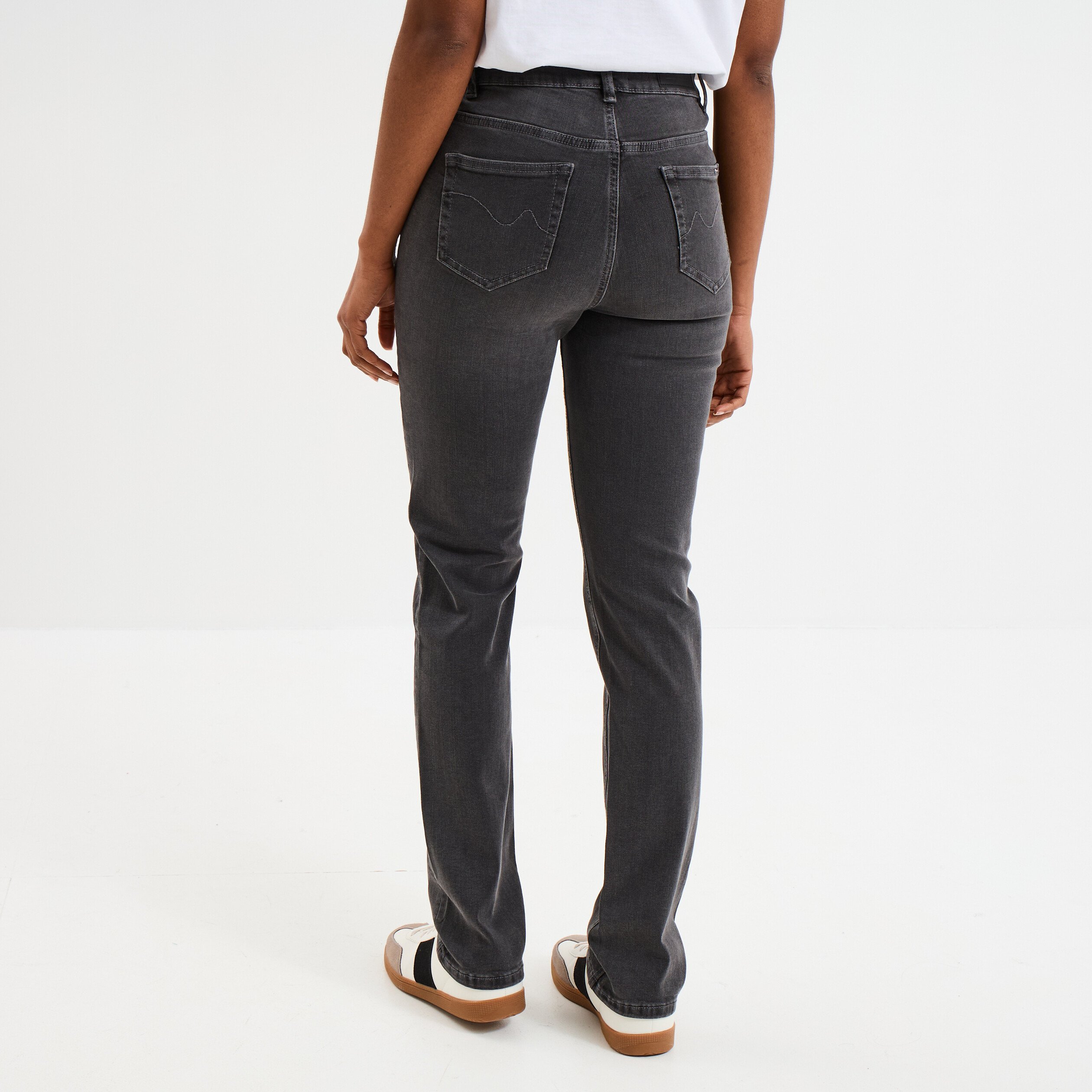 jeans regular 5 poches coton creeks denim gris femme Jeans regular 5 poches coton Creeks denim gris femme