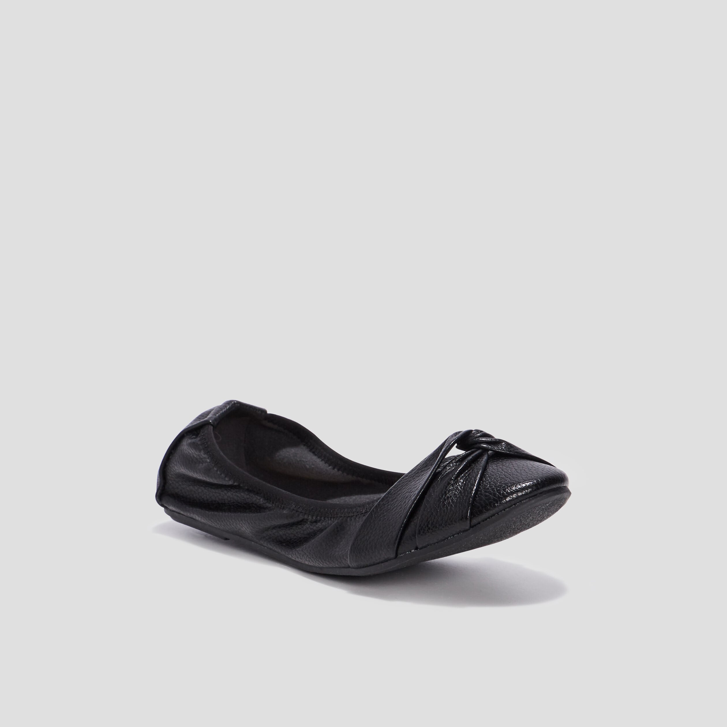 Ballerines d&eacute;tail effet nou&eacute; noir femme