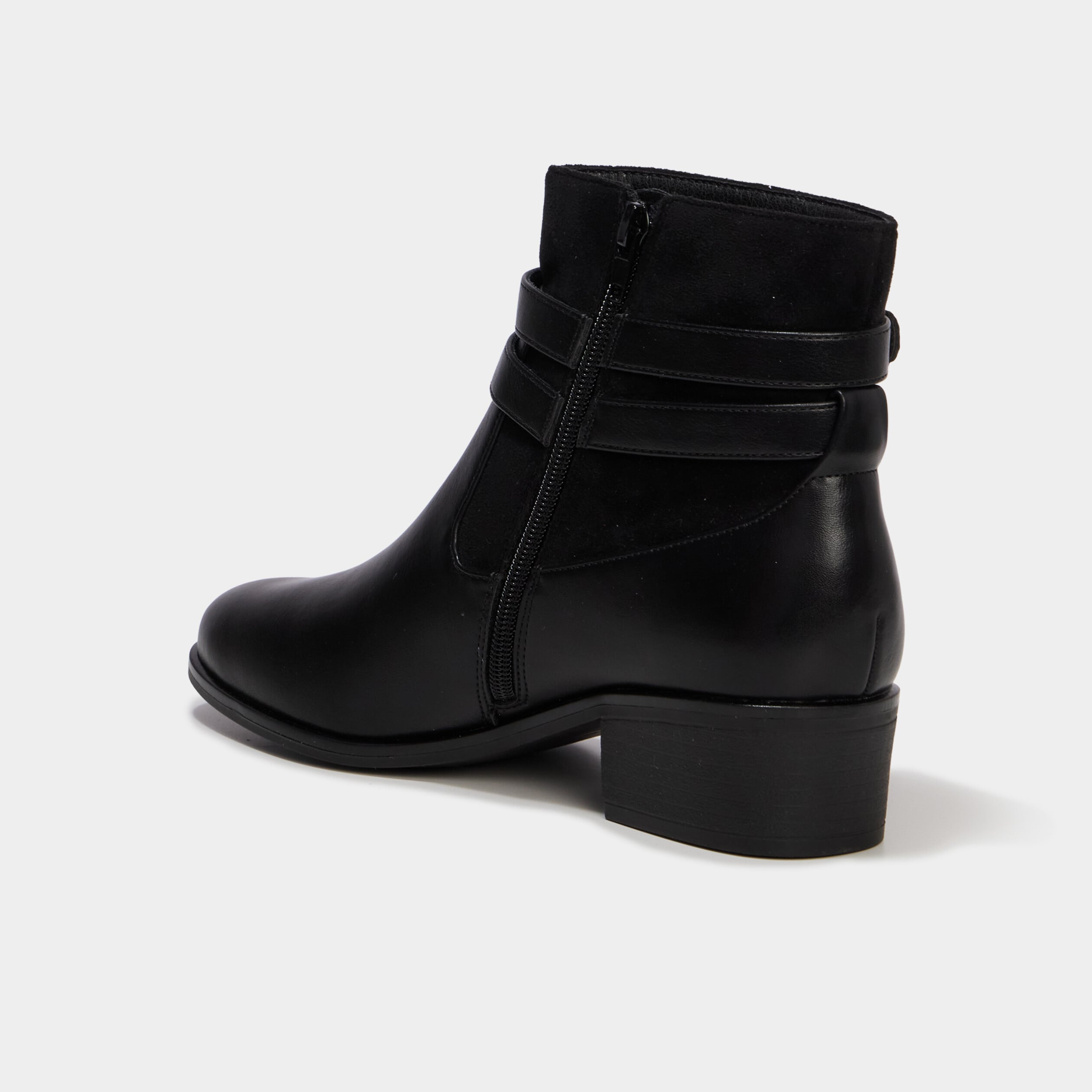 Boots chelsea d&eacute;tails boucles noir femme
