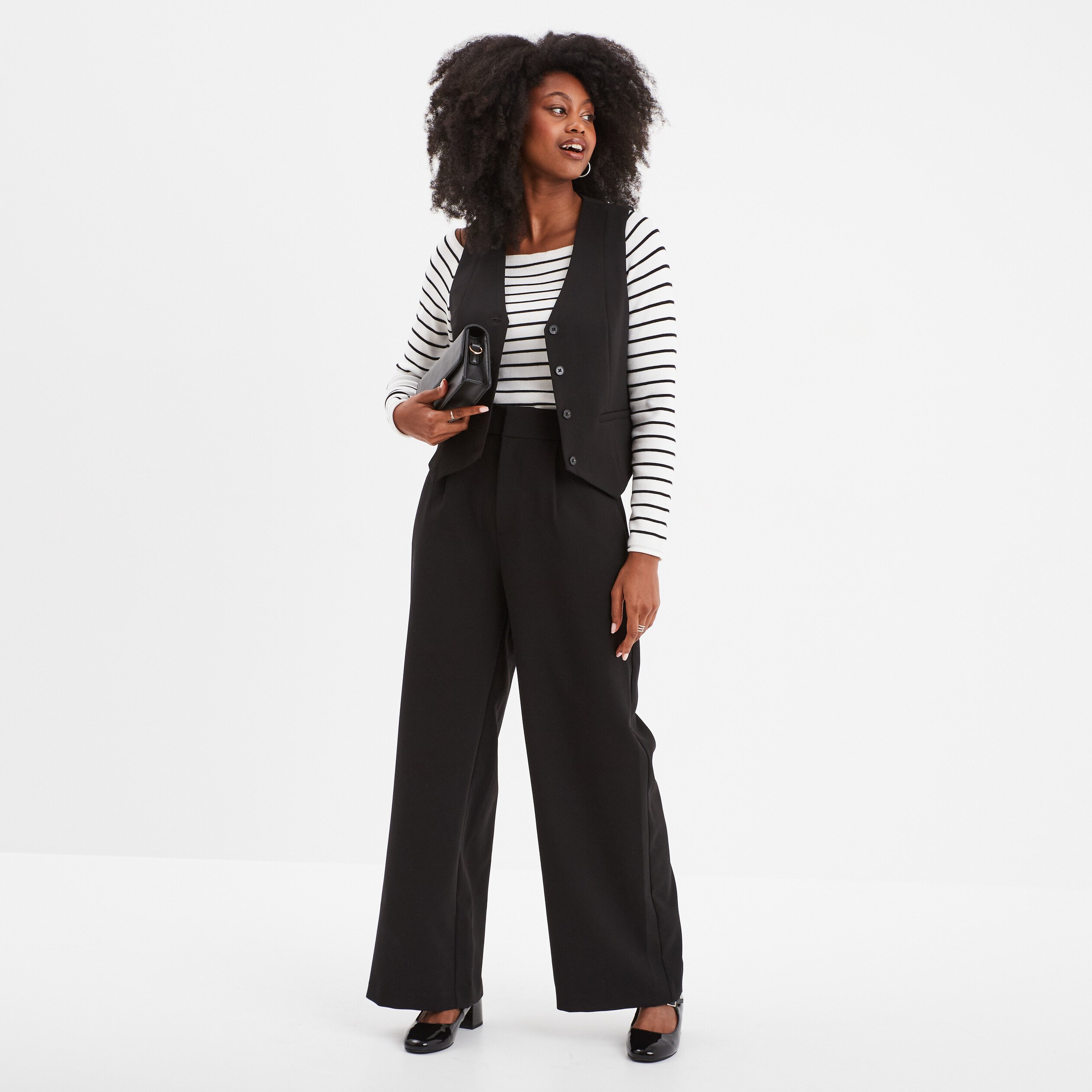 Pull côtelé col carré tricotage en côte blanc femme