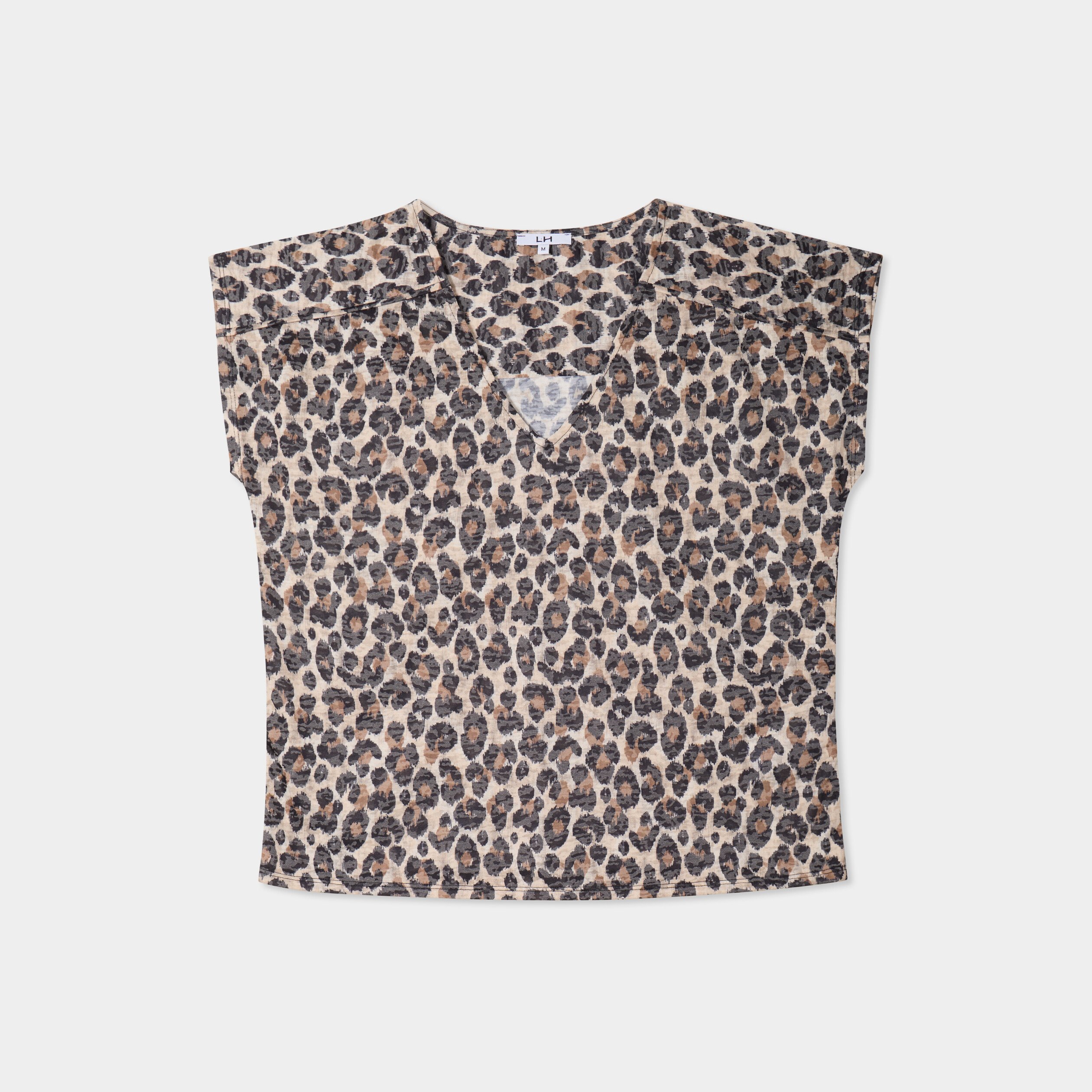 t shirt col en v manches courtes beige femme T-shirt col en V manches courtes beige femme