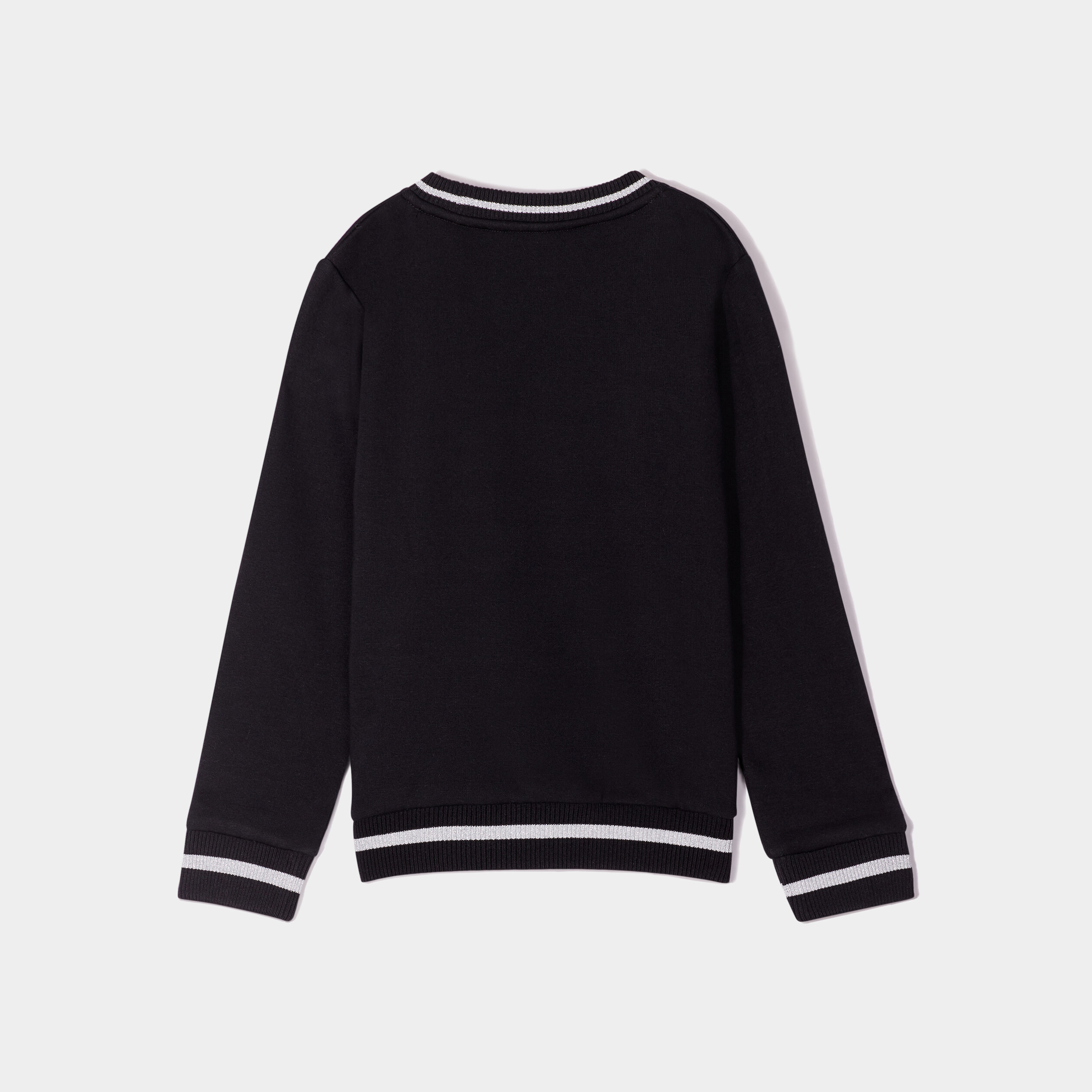 Sweat &agrave; sequins manches longues Stitch noir fille