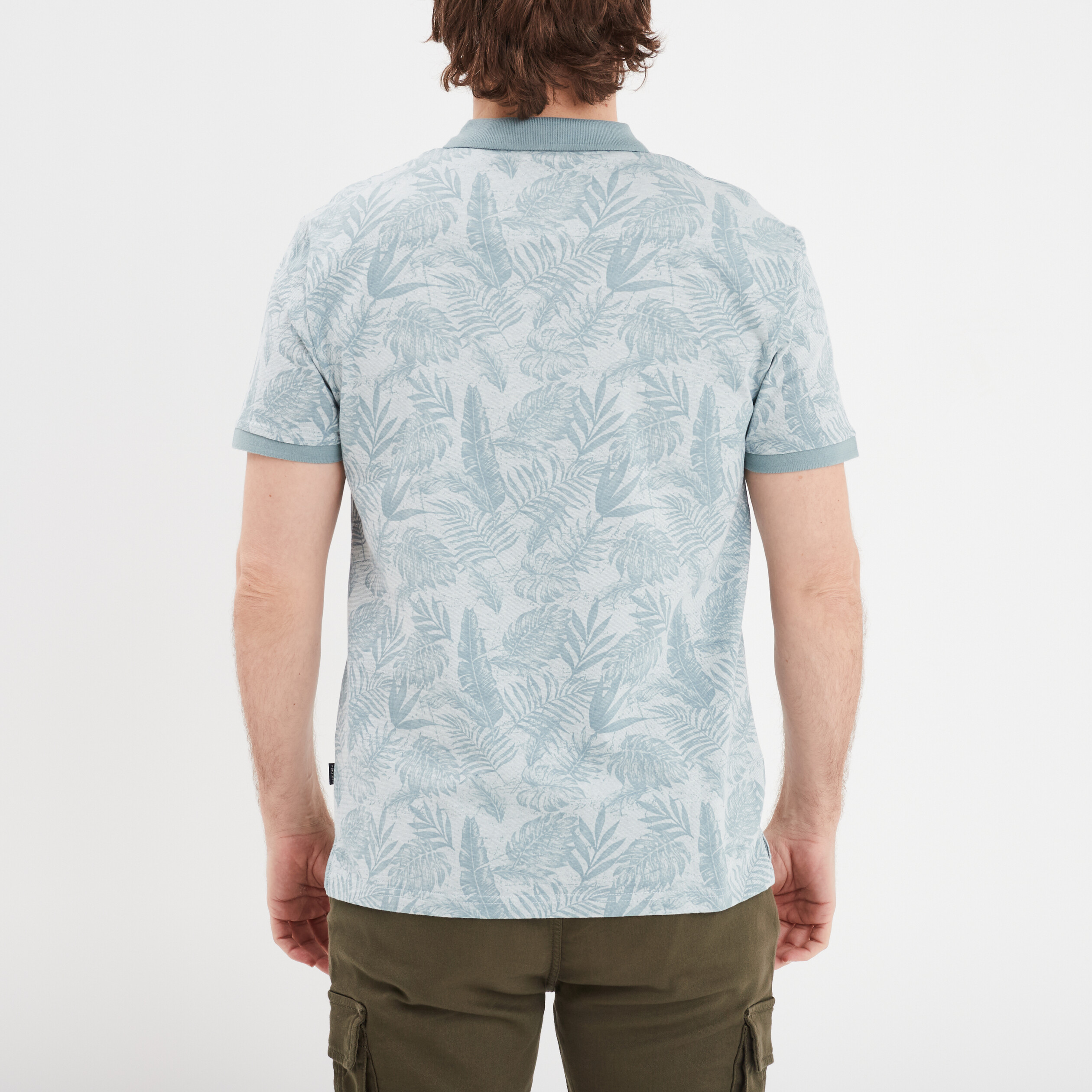 Polo droit manches courtes coton Creeks bleu ciel homme