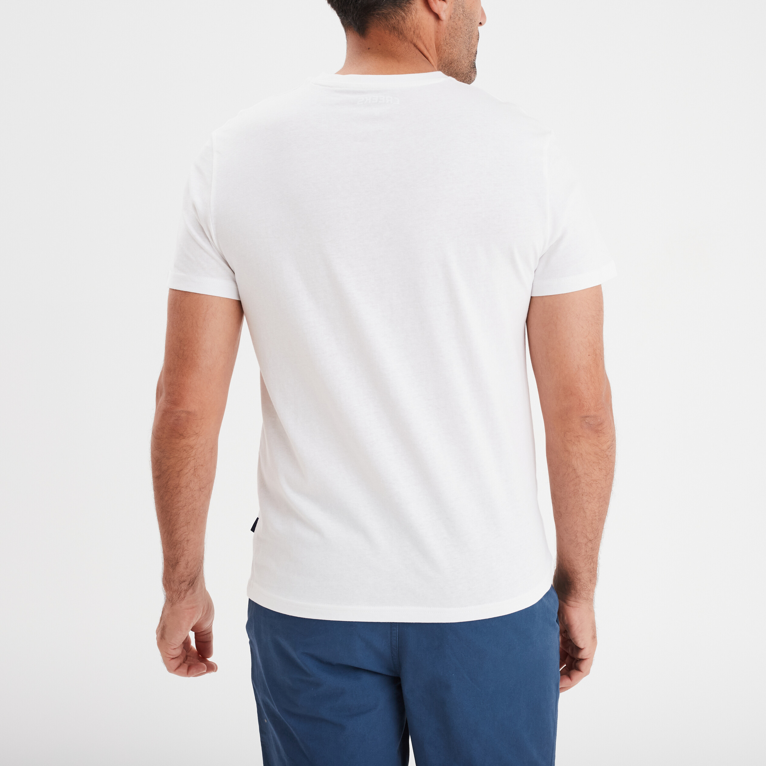 t shirt droit a manches courtes creeks blanc homme T-shirt droit à manches courtes Creeks blanc homme
