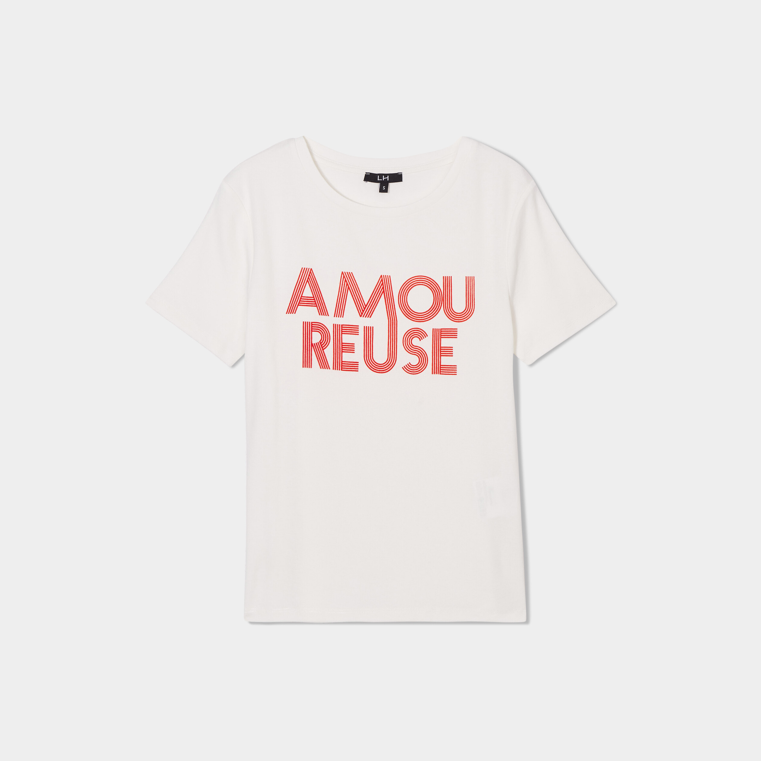 t shirt col rond manches courtes ecru femme T-shirt col rond manches courtes ecru femme