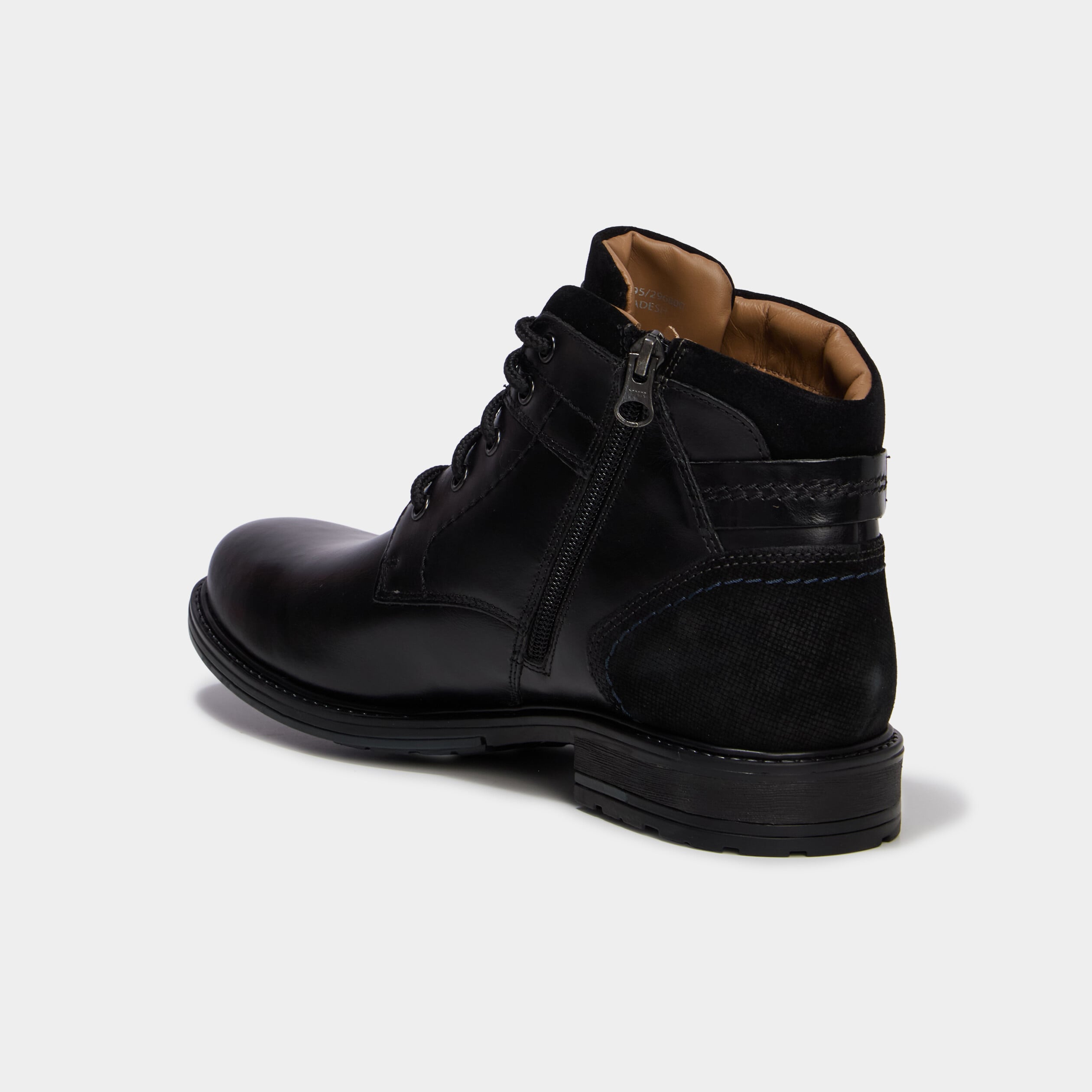 Bottines zipp&eacute;es en cuir noir homme
