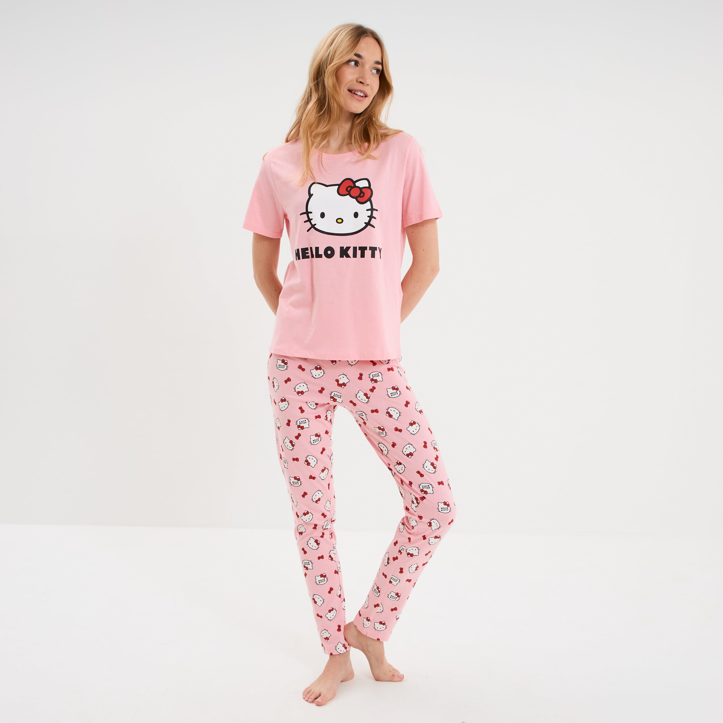 Ensemble pyjama coton Hello Kitty rose femme