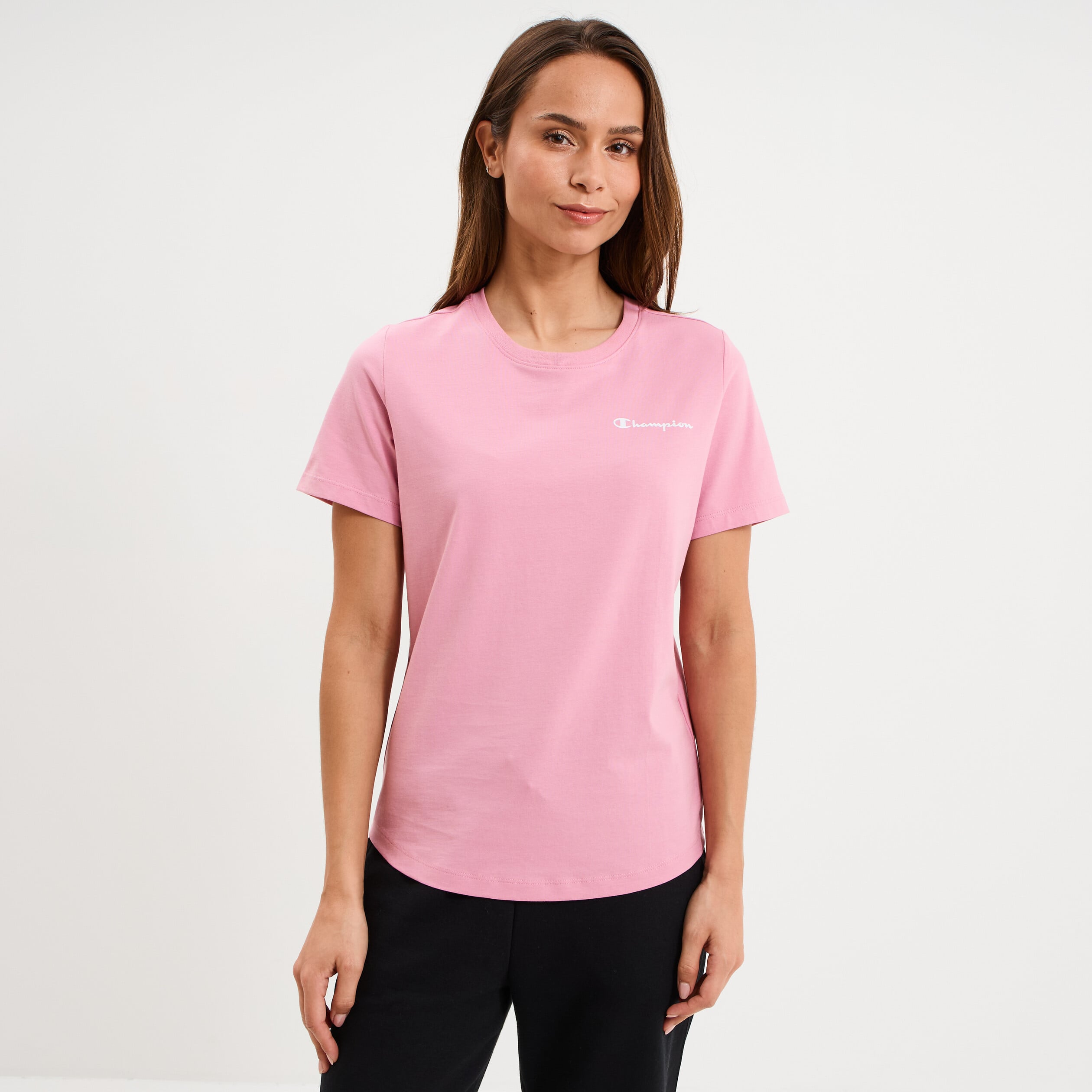 T-shirt manches courtes coton Champion rose femme