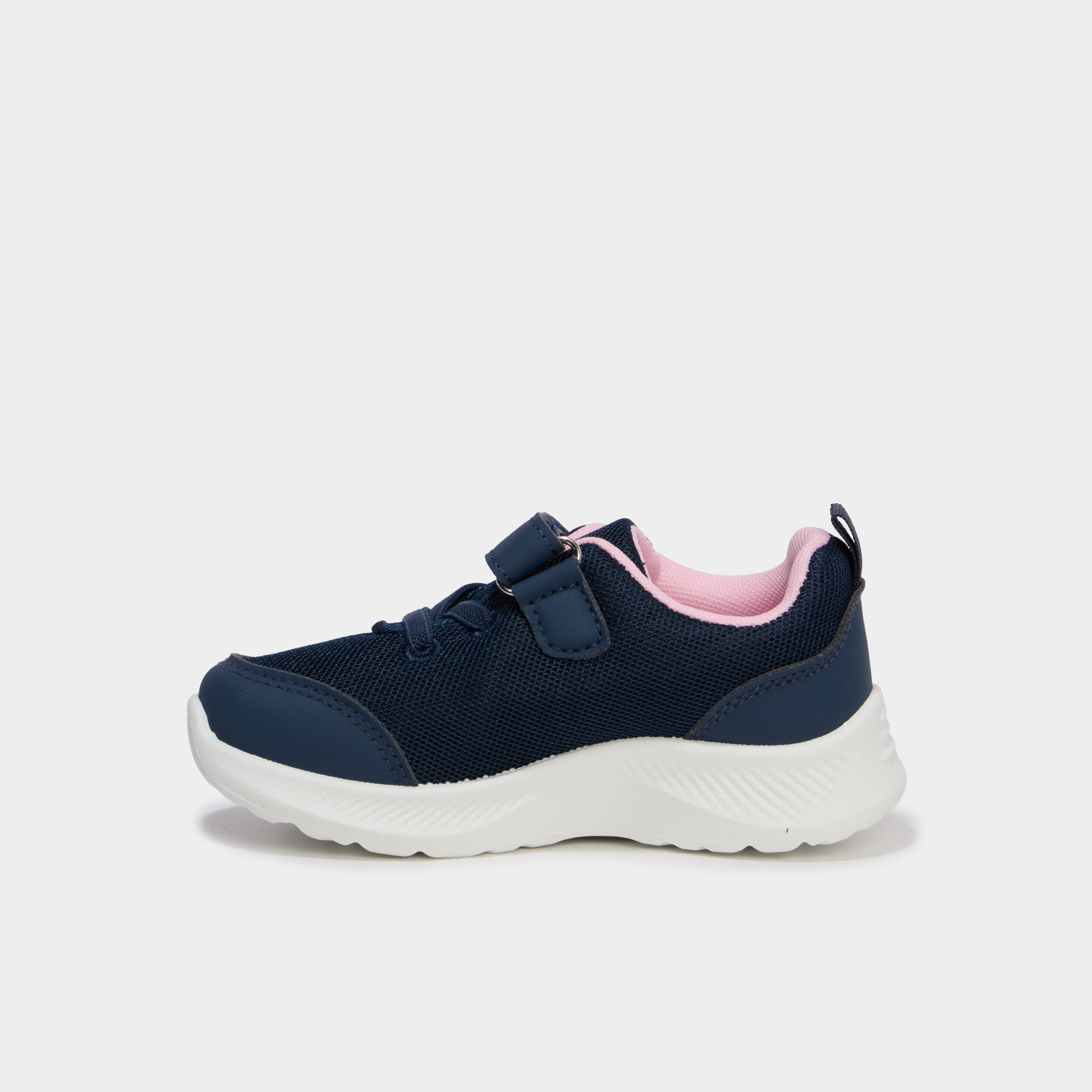Baskets running &agrave; scratchs bleu marine fille