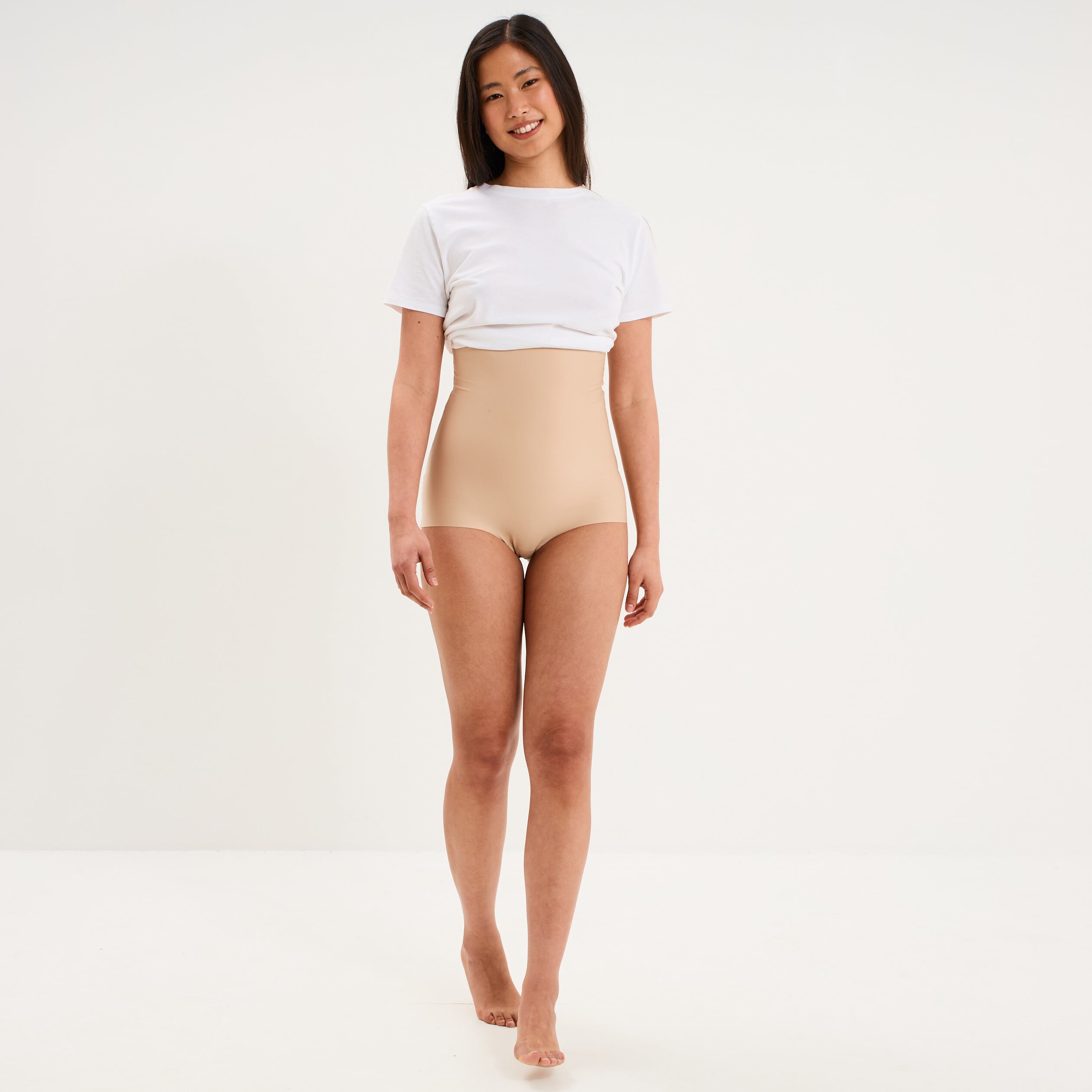 Culotte haute gainant beige femme