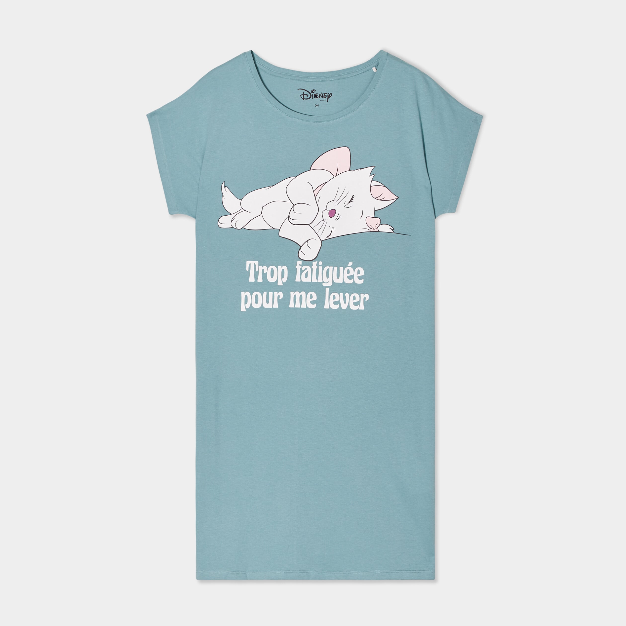 Chemise de nuit coton Aristochats Marie bleu gris femme