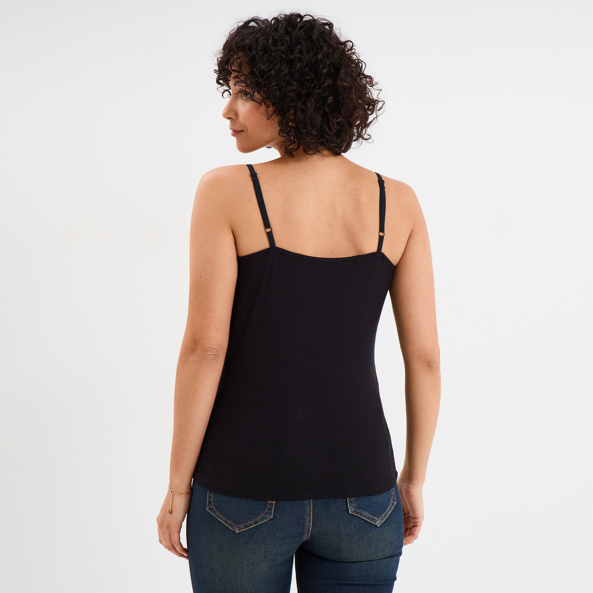debardeur cotele avec dentelle mosquitos noir femme Débardeur côtelé avec dentelle Mosquitos noir femme