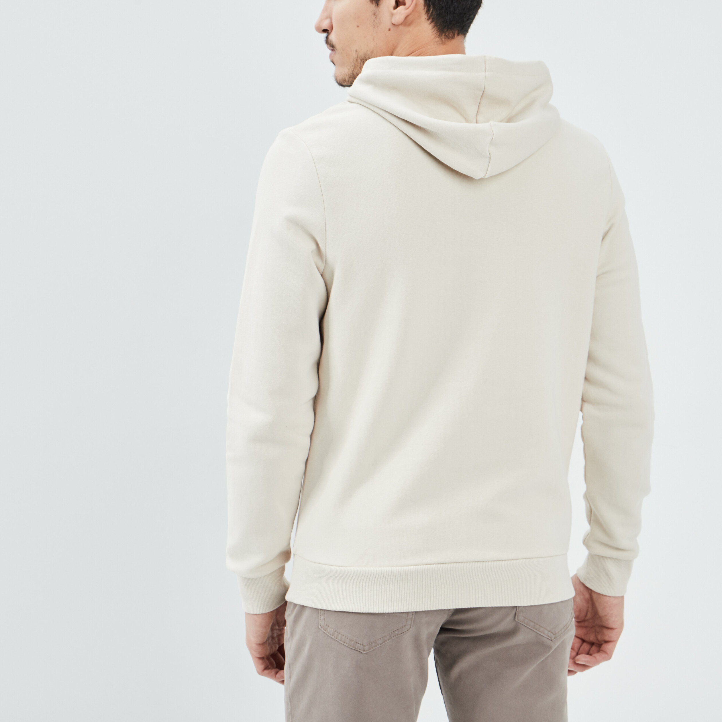 Sweat molleton à capuche hoodie creme homme