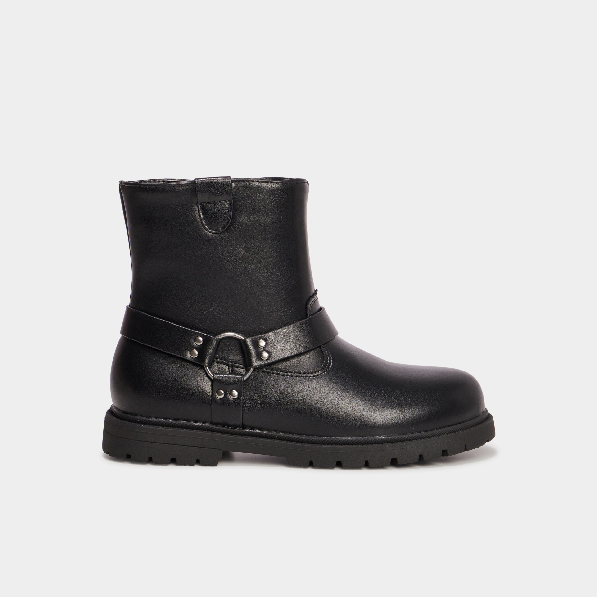 Bottines crantées avec boucles Liberto noir fille