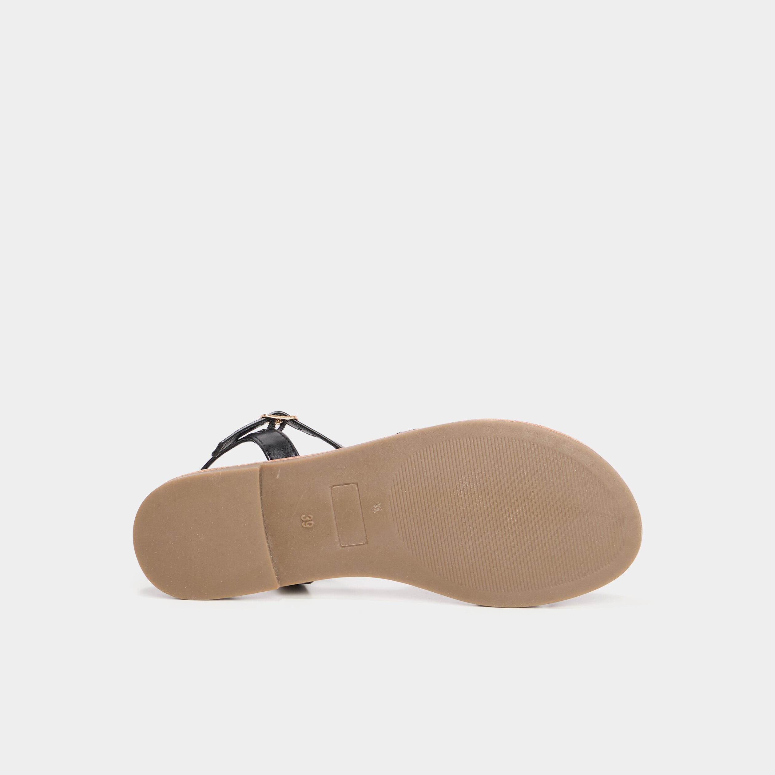 Sandales plates noir femme