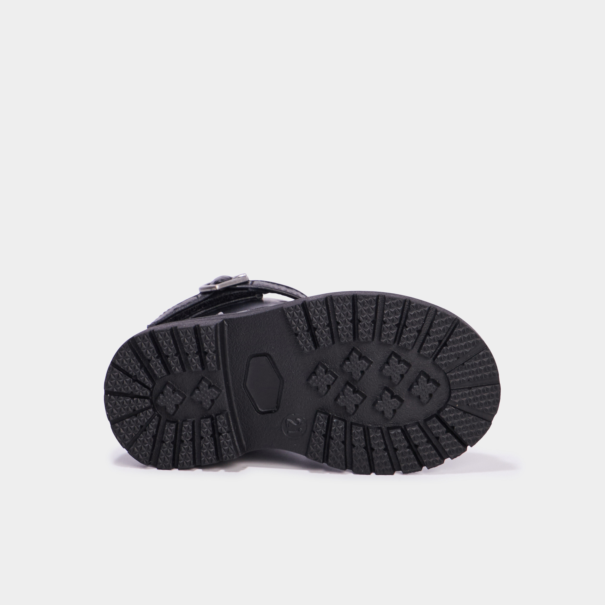 Boots crant&eacute;es avec boucles coeur noir b&eacute;b&eacute; fille