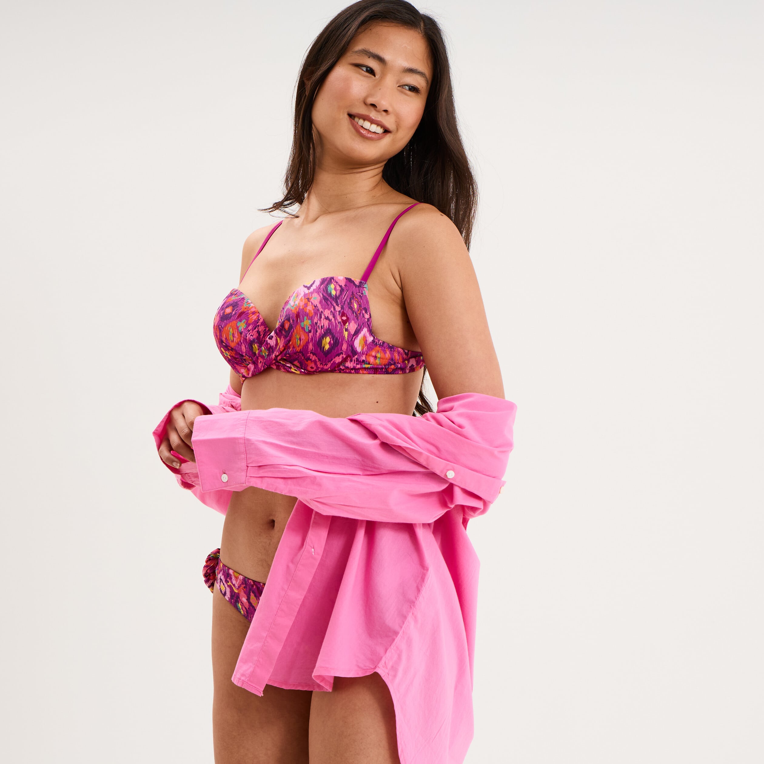 Haut de maillot de bain push up violet femme