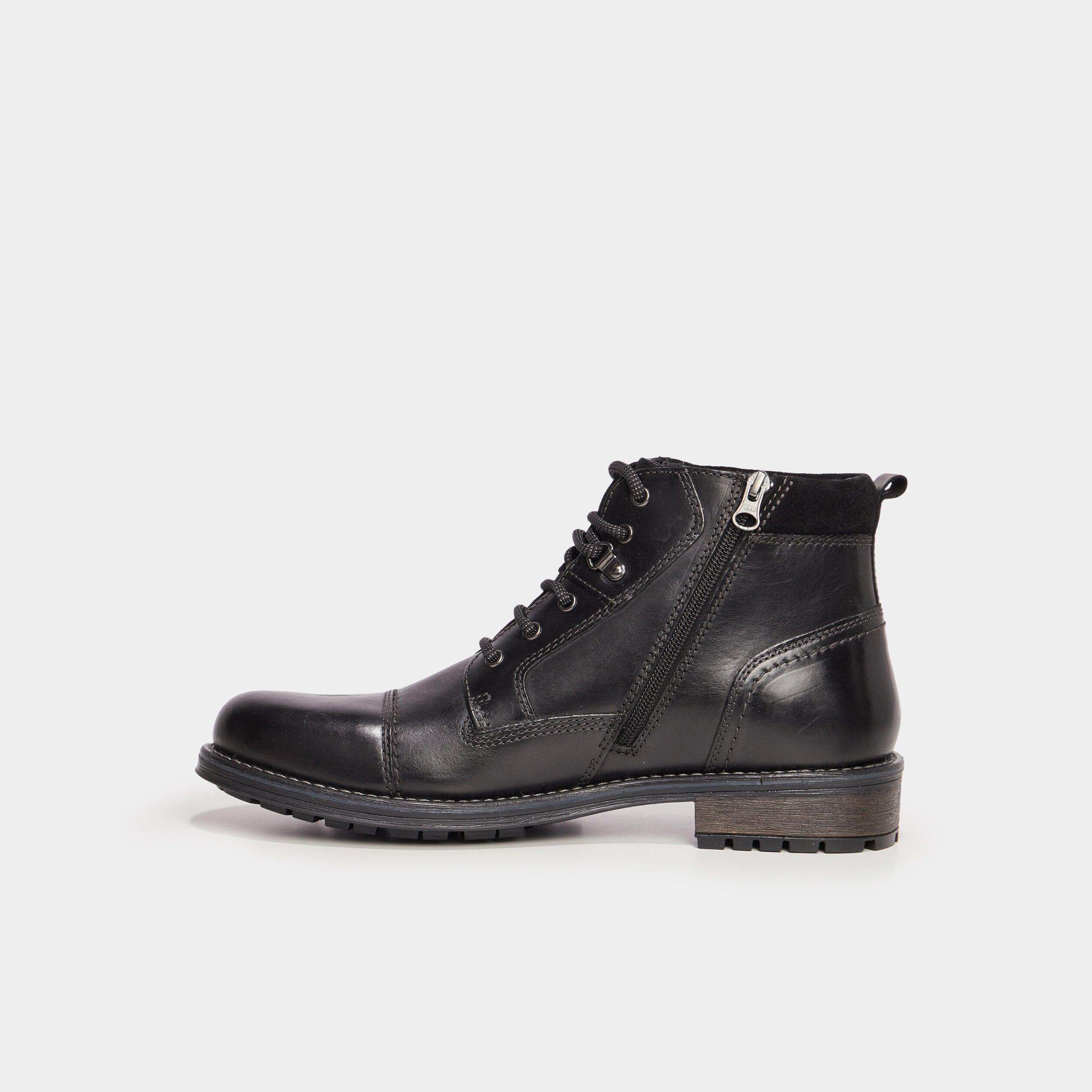 Bottines en cuir noir homme