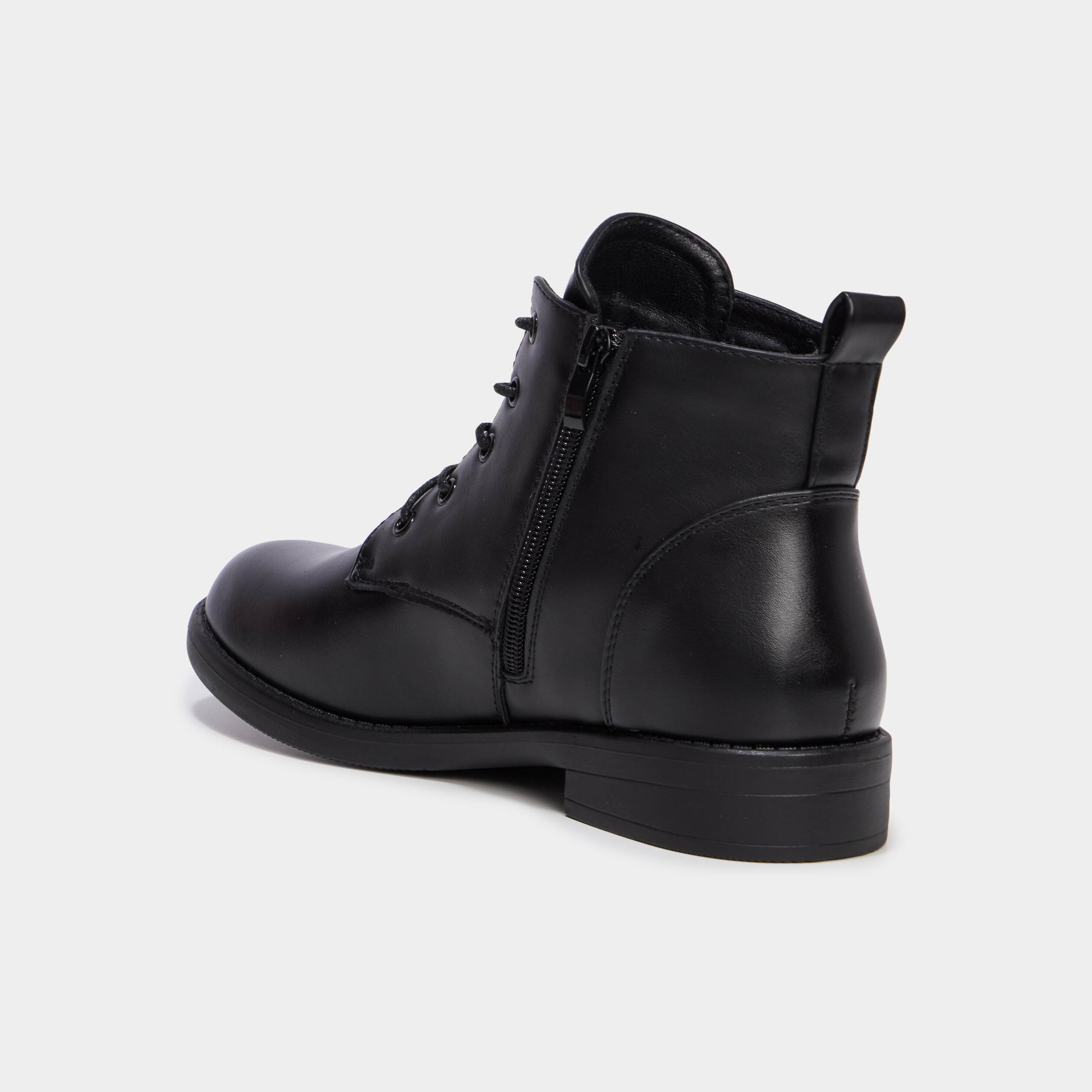 Boots zipp&eacute;es &agrave; lacets noir femme