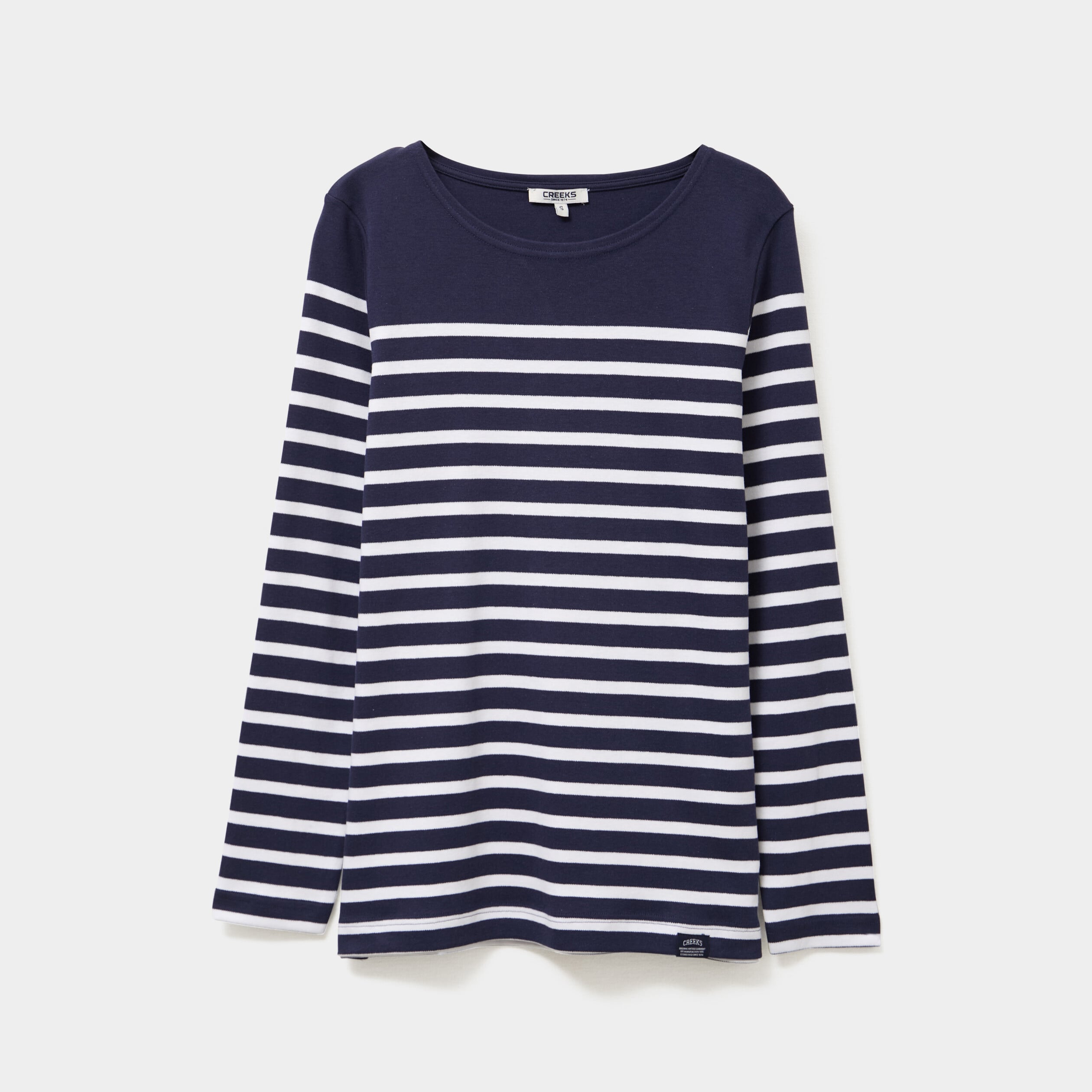 T-shirt marini&egrave;re manches longues coton bleu marine femme