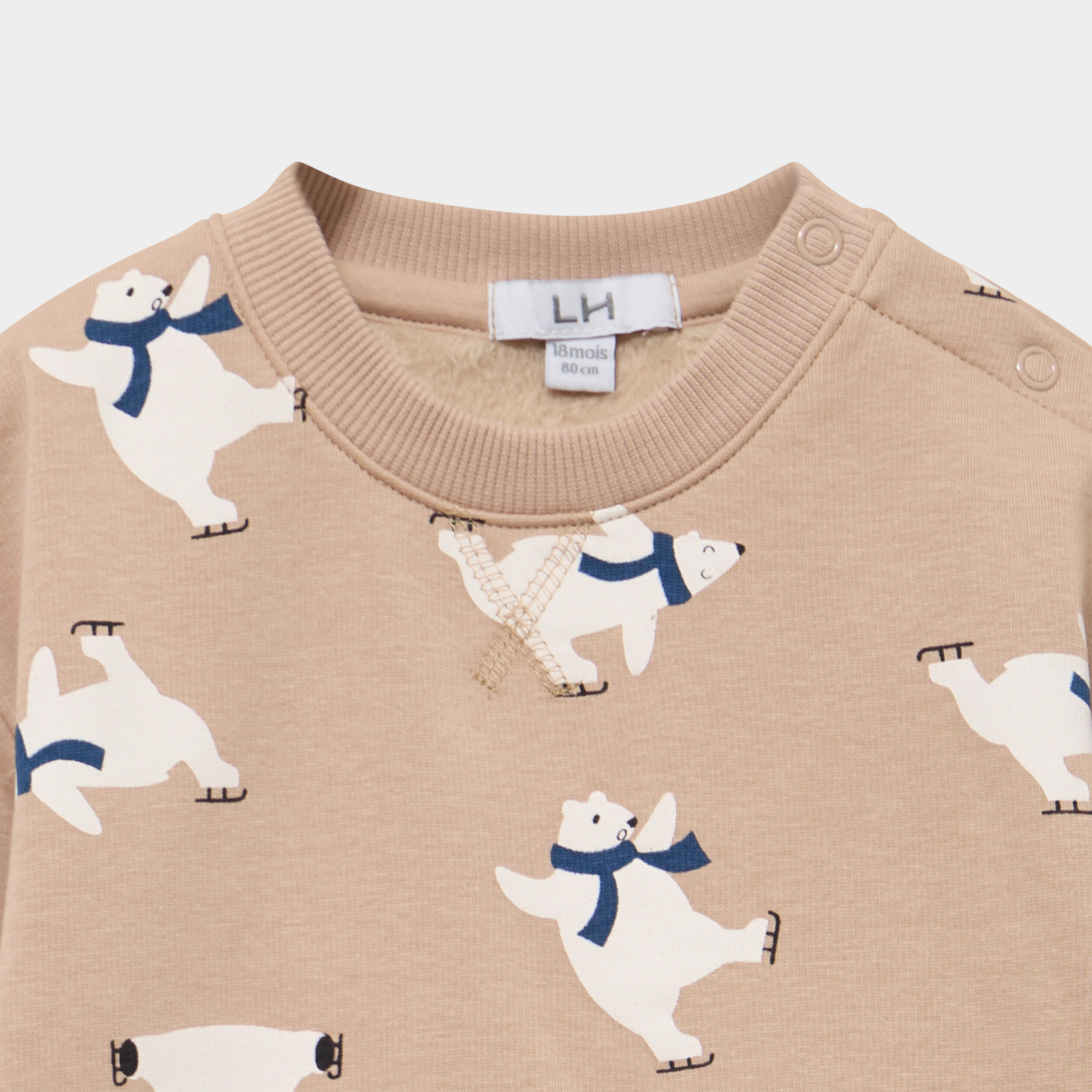 Ensemble 2 pi&egrave;ces sweat et pantalon sable b&eacute;b&eacute; gar&ccedil;on