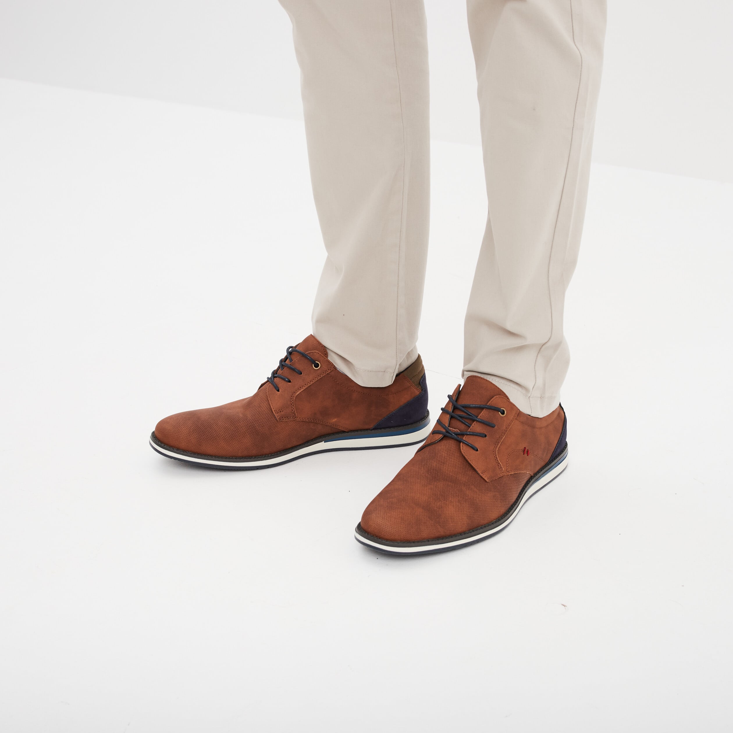 Derbies &agrave; lacets marron homme