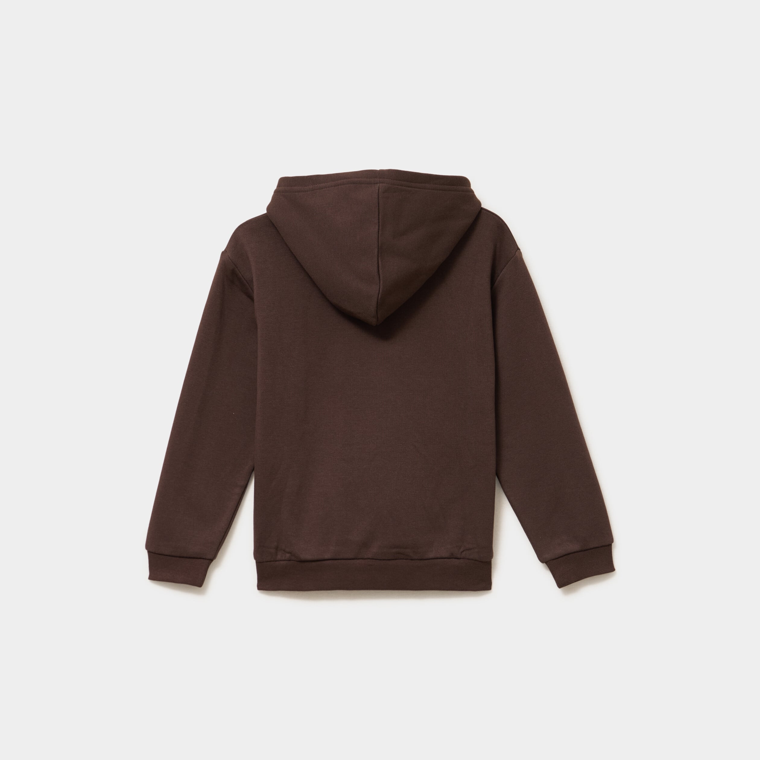 Sweat &agrave; capuche hoodie relax molleton marron fonc&eacute; fille