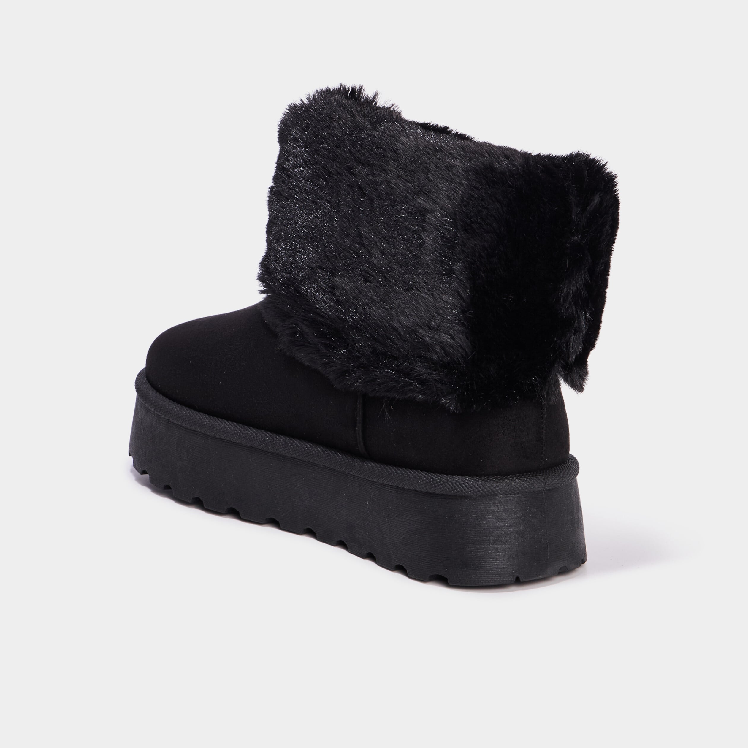 Boots avec fausse fourrure noir femme