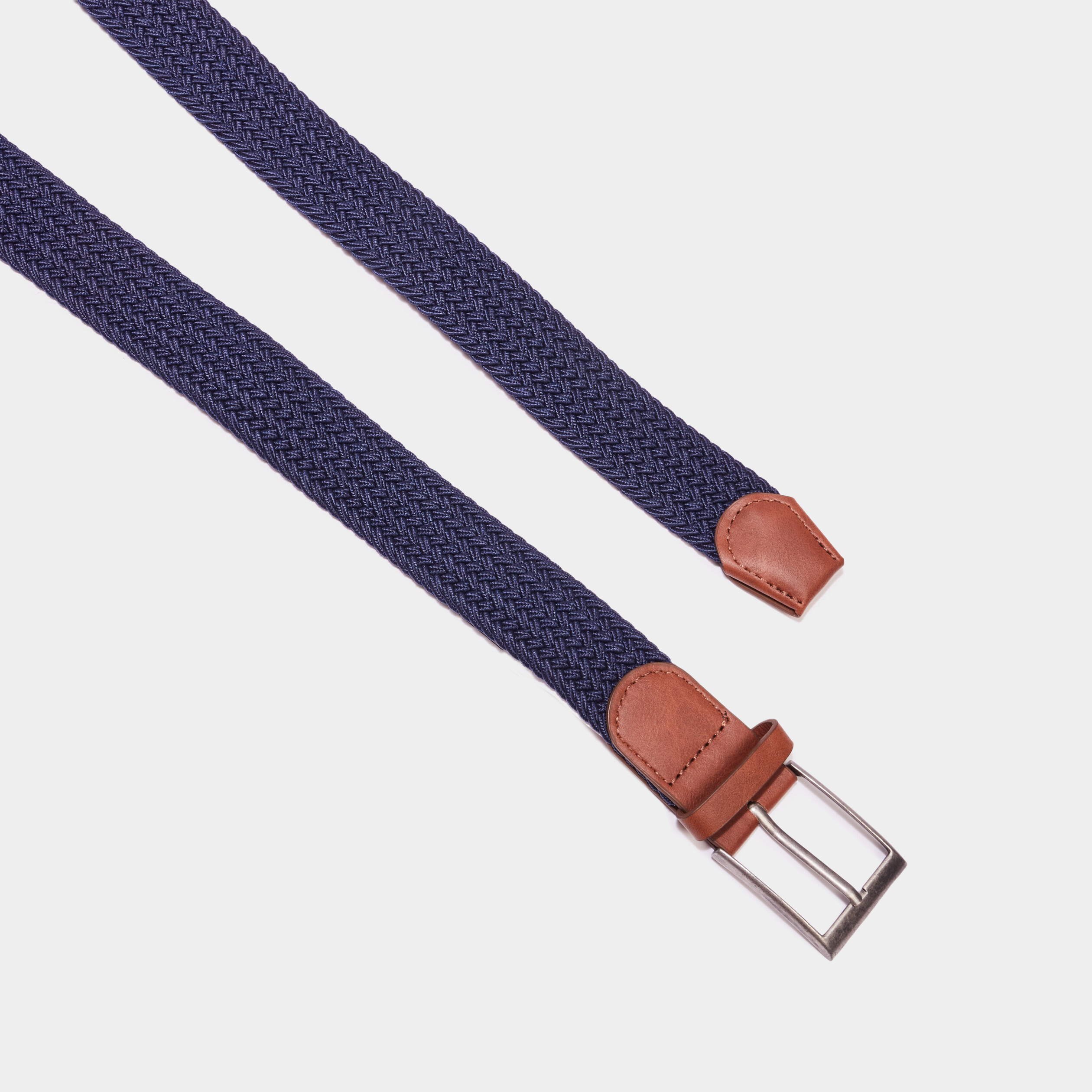 Ceinture tress&eacute;e bleu marine homme