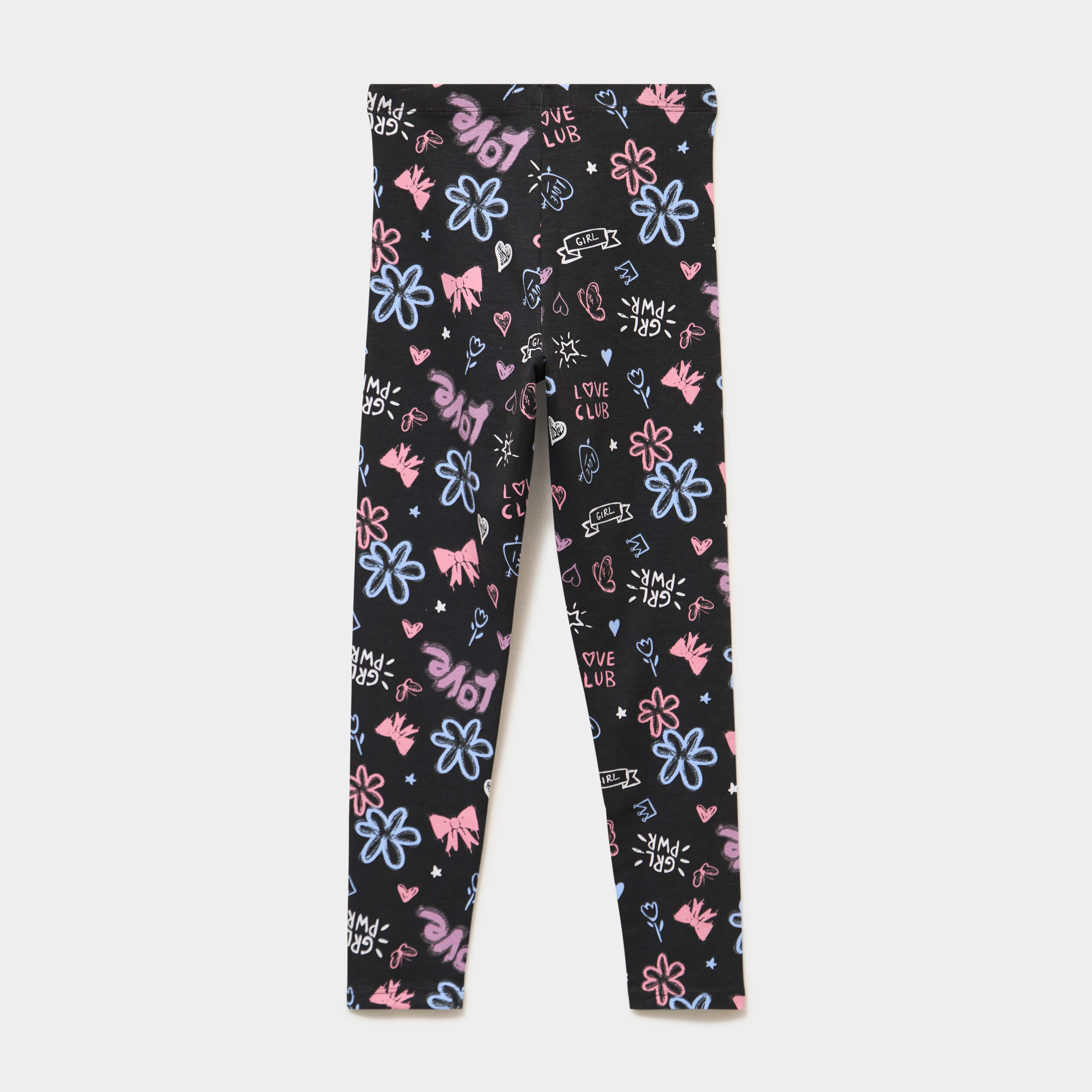 Legging taille &eacute;lastiqu&eacute;e coton noir fille