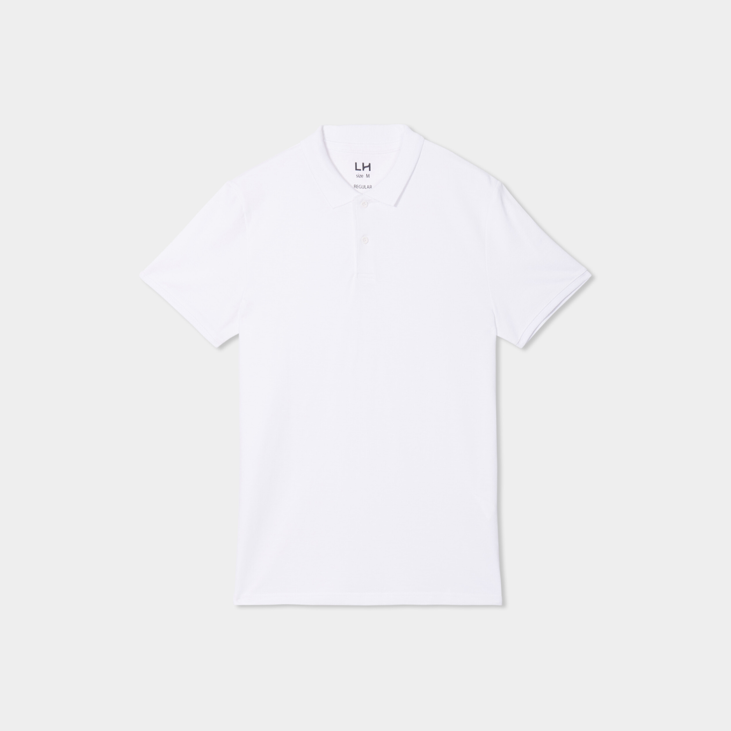 Polo en coton manches courtes blanc homme
