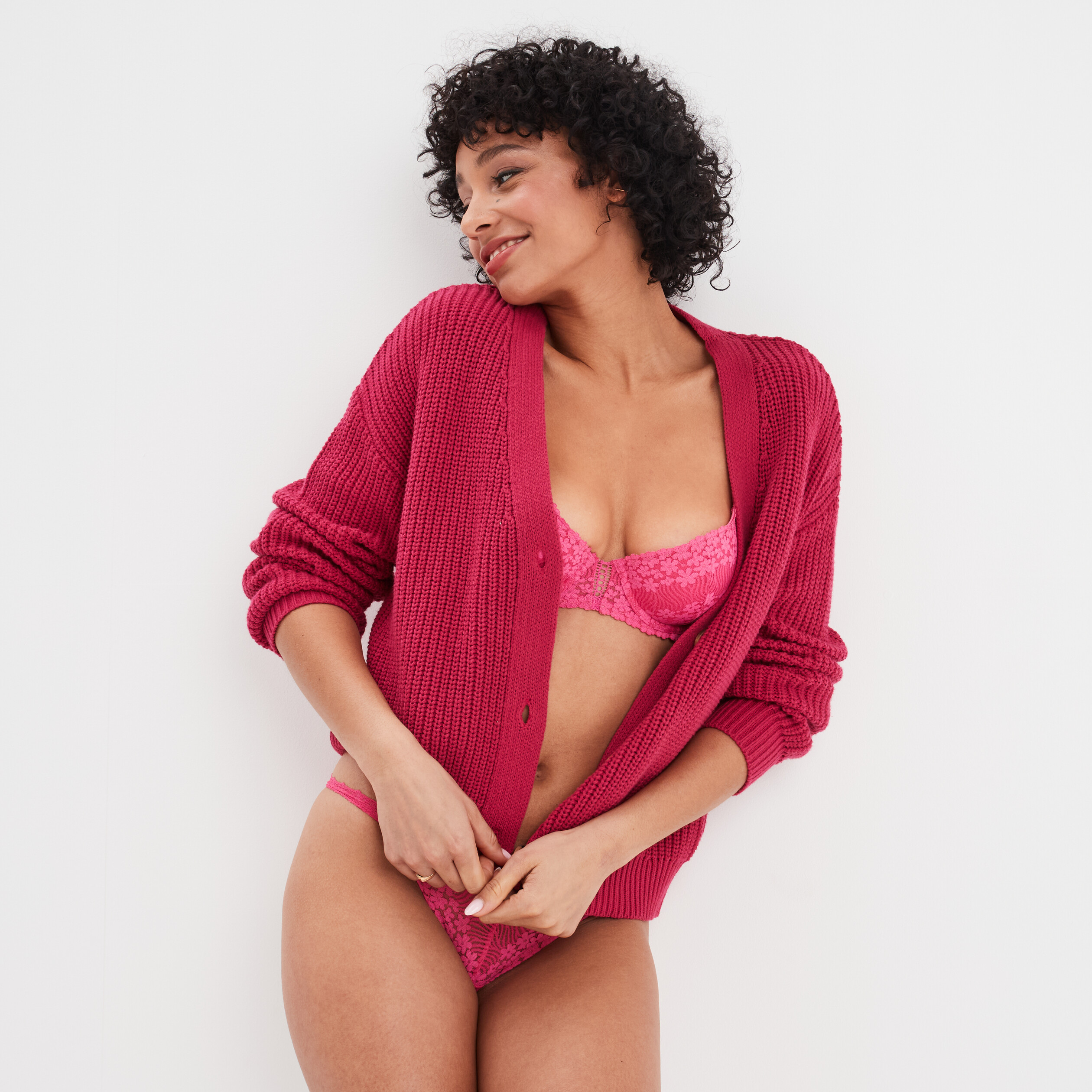 soutien gorge corbeille padde dentelle rose fushia femme Soutien-gorge corbeille paddé dentelle rose fushia femme