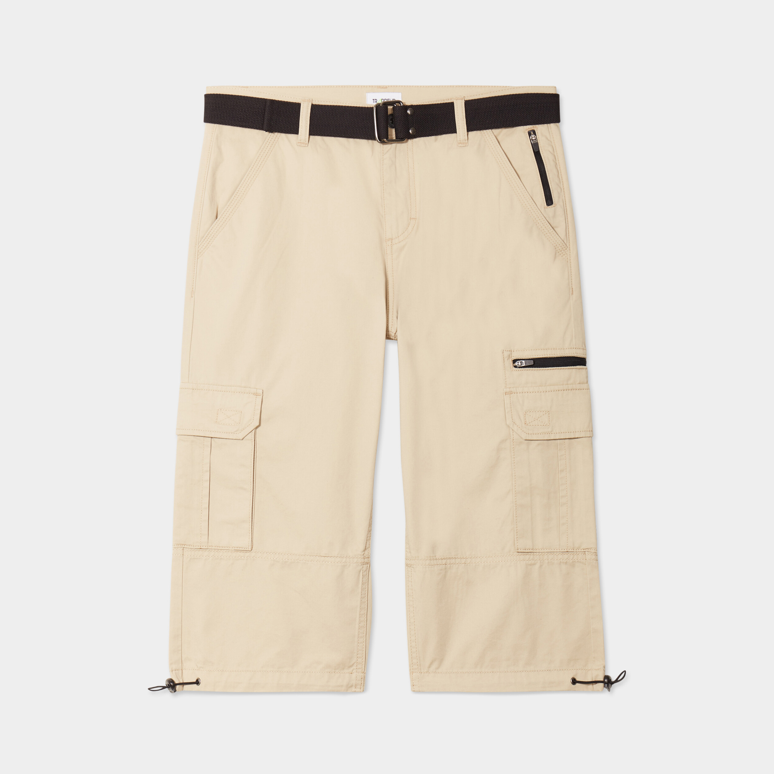 bermuda cargo ceinture trappeur beige homme Bermuda cargo ceinturé Trappeur beige homme