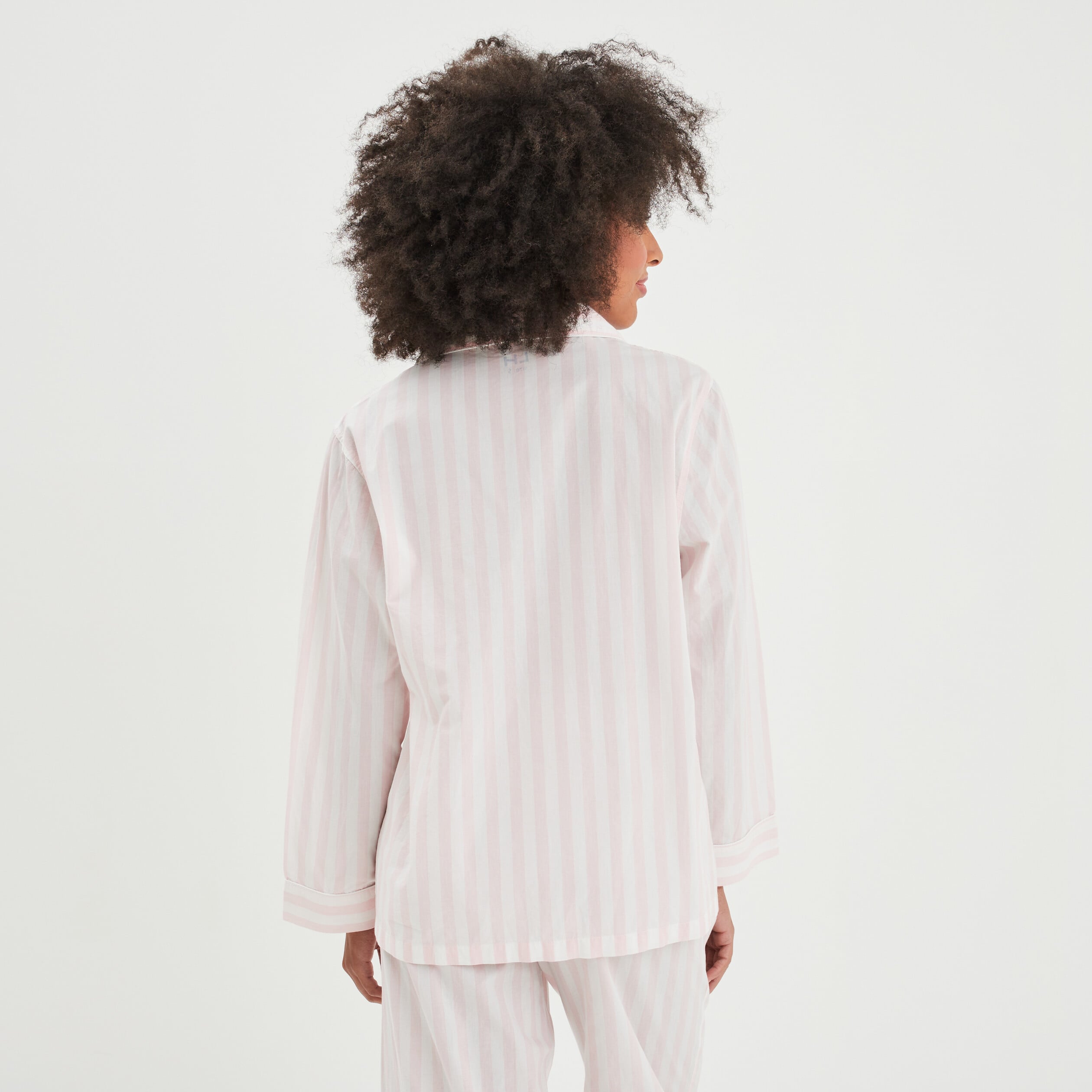 Ensemble pyjama pantalon chemise coton ecru femme
