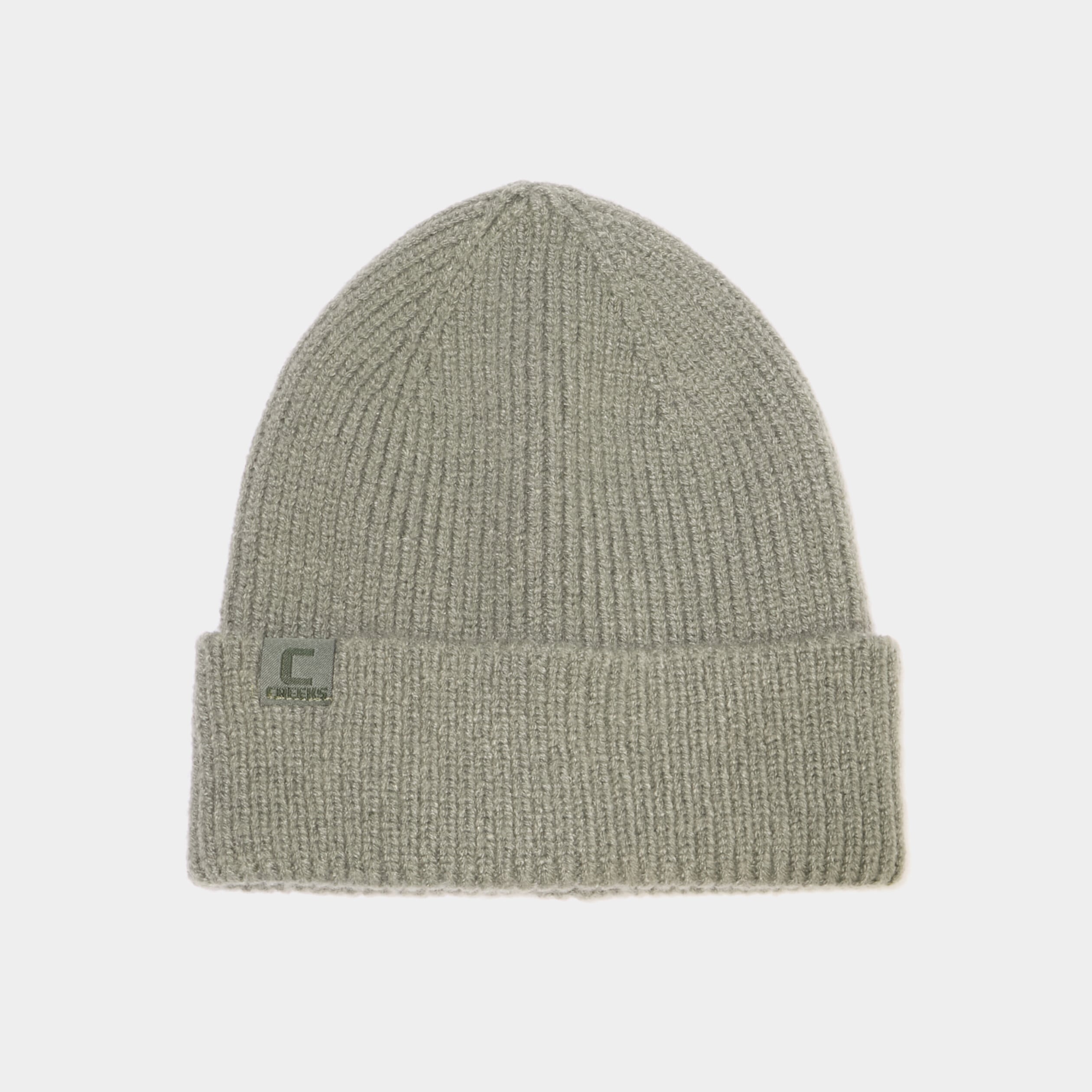 Bonnet tricot&eacute; vert kaki mixte