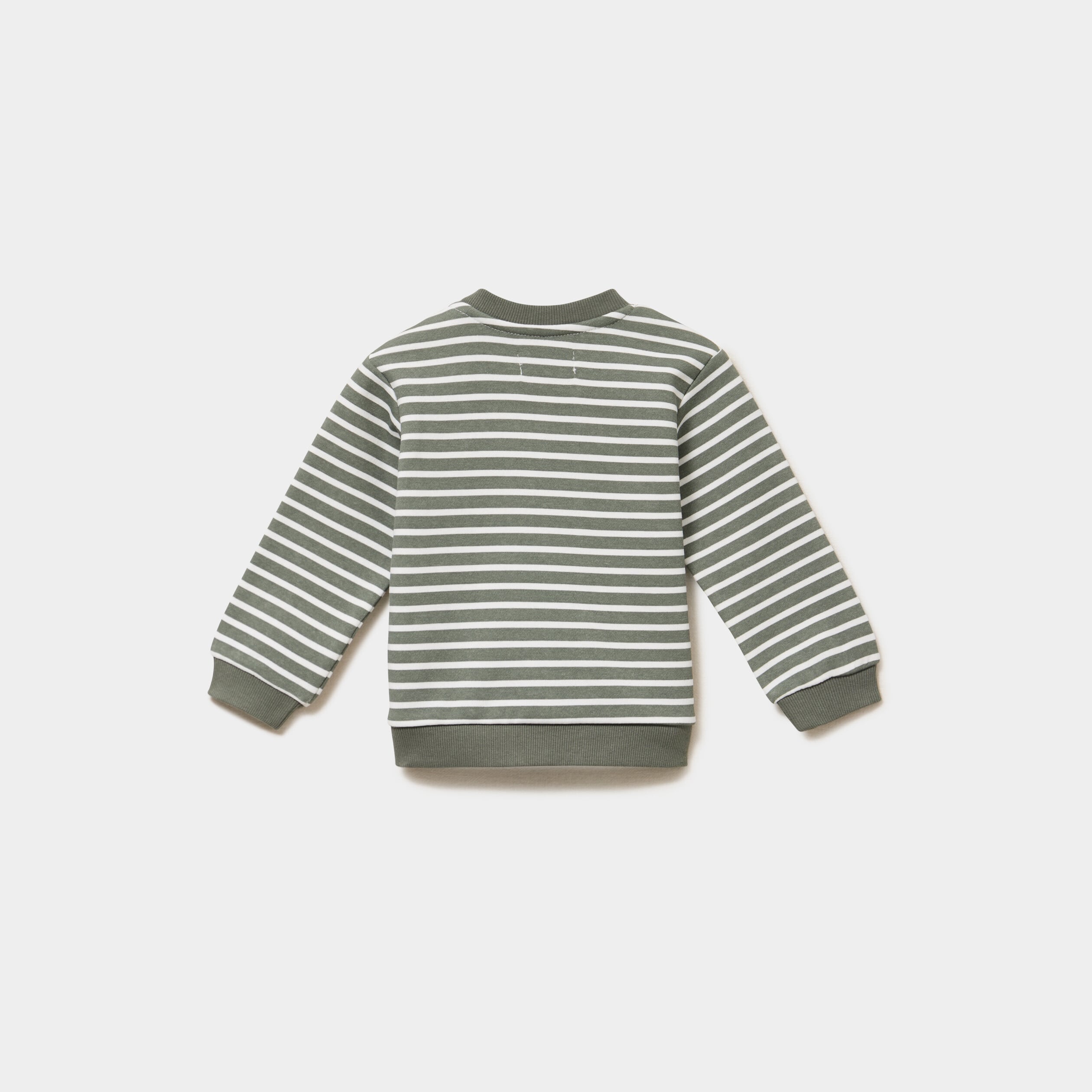 Sweat molletonn&eacute; manches longues vert kaki b&eacute;b&eacute; gar&ccedil;on