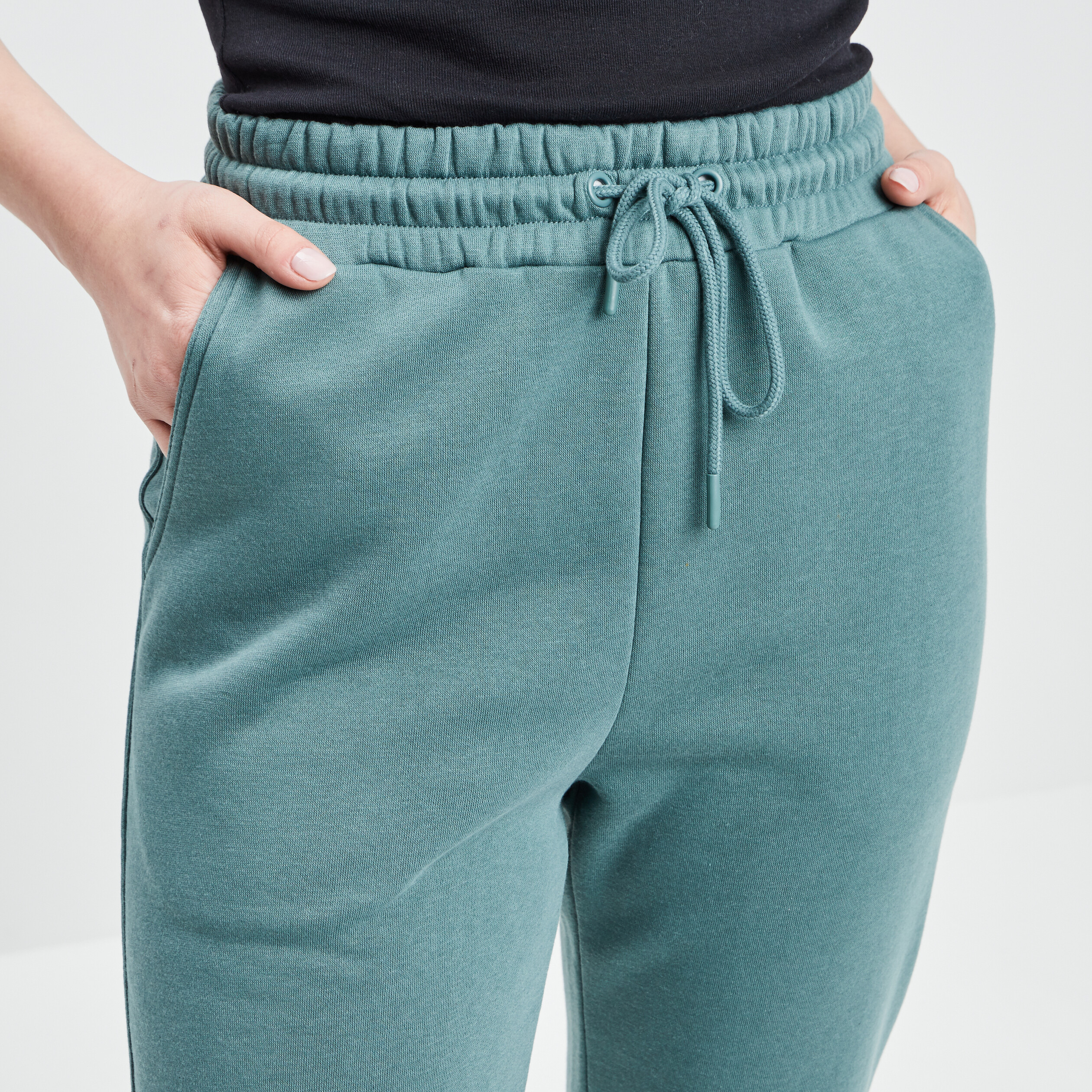 pantalon jogging droit molleton vert emeraude femme Pantalon jogging droit molleton vert émeraude femme